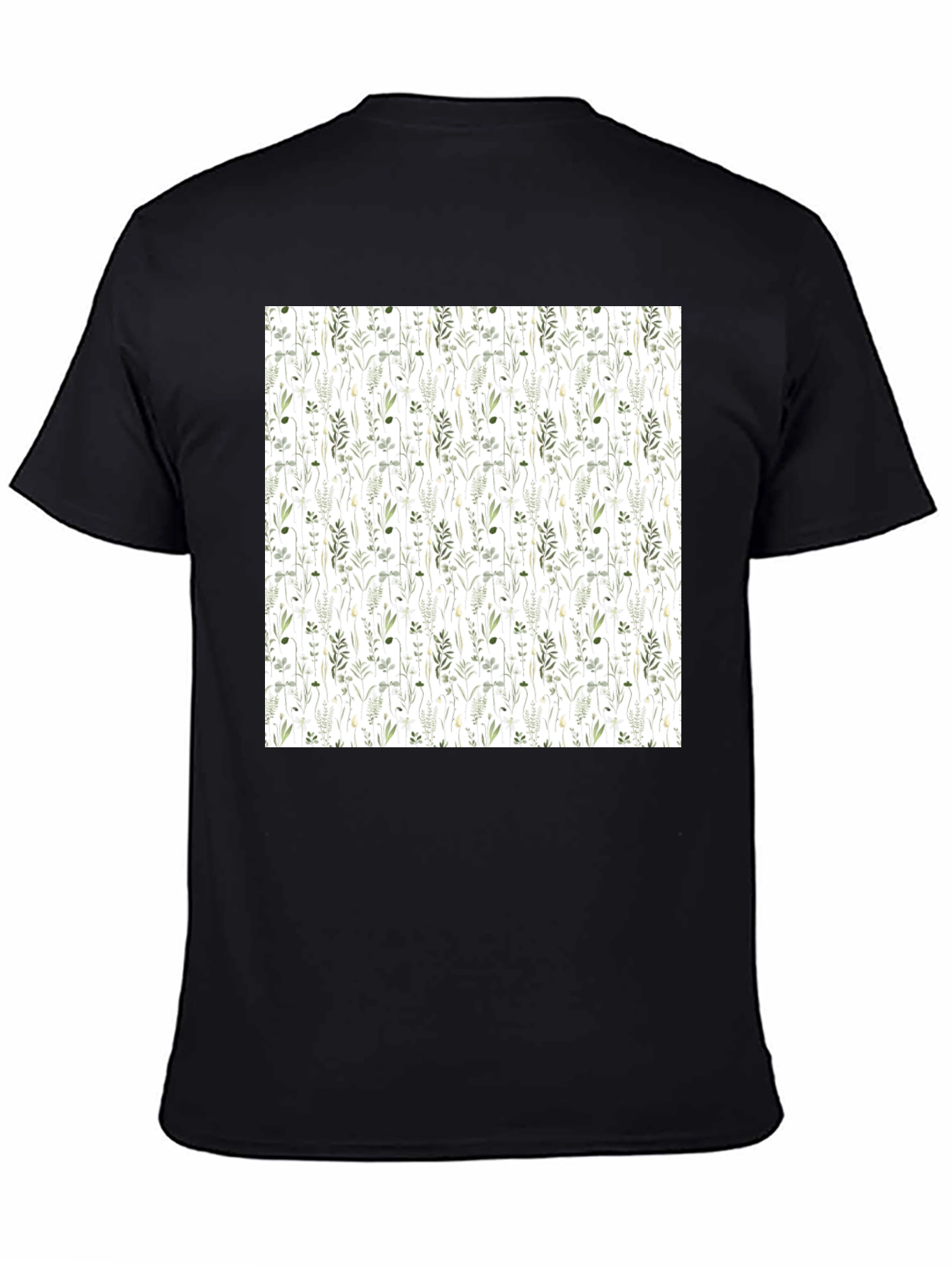 Floral Print Black Tee