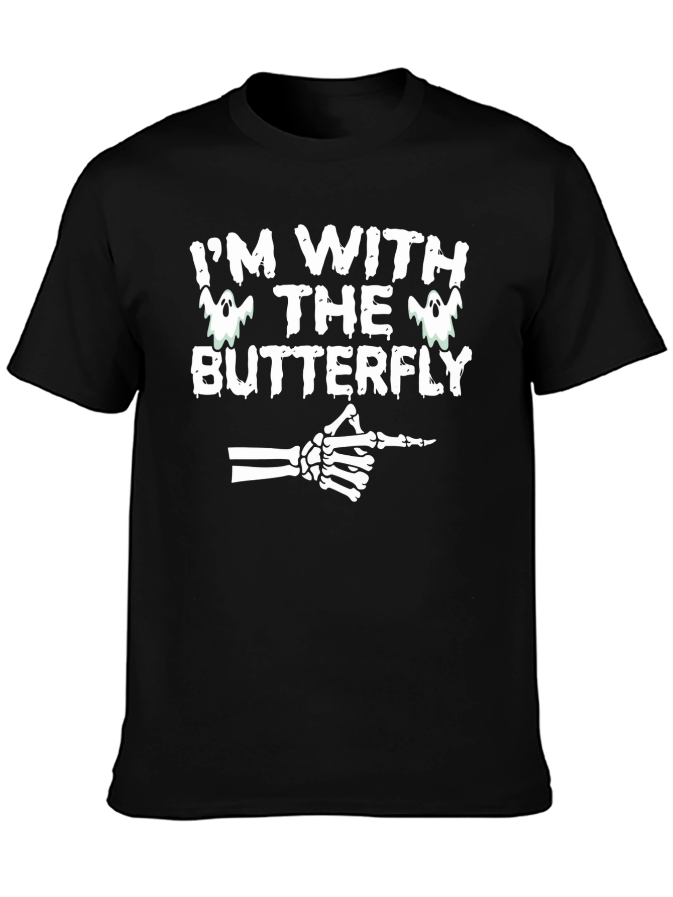 Im With The Butterfly Skeleton Hand Halloween T-Shirt