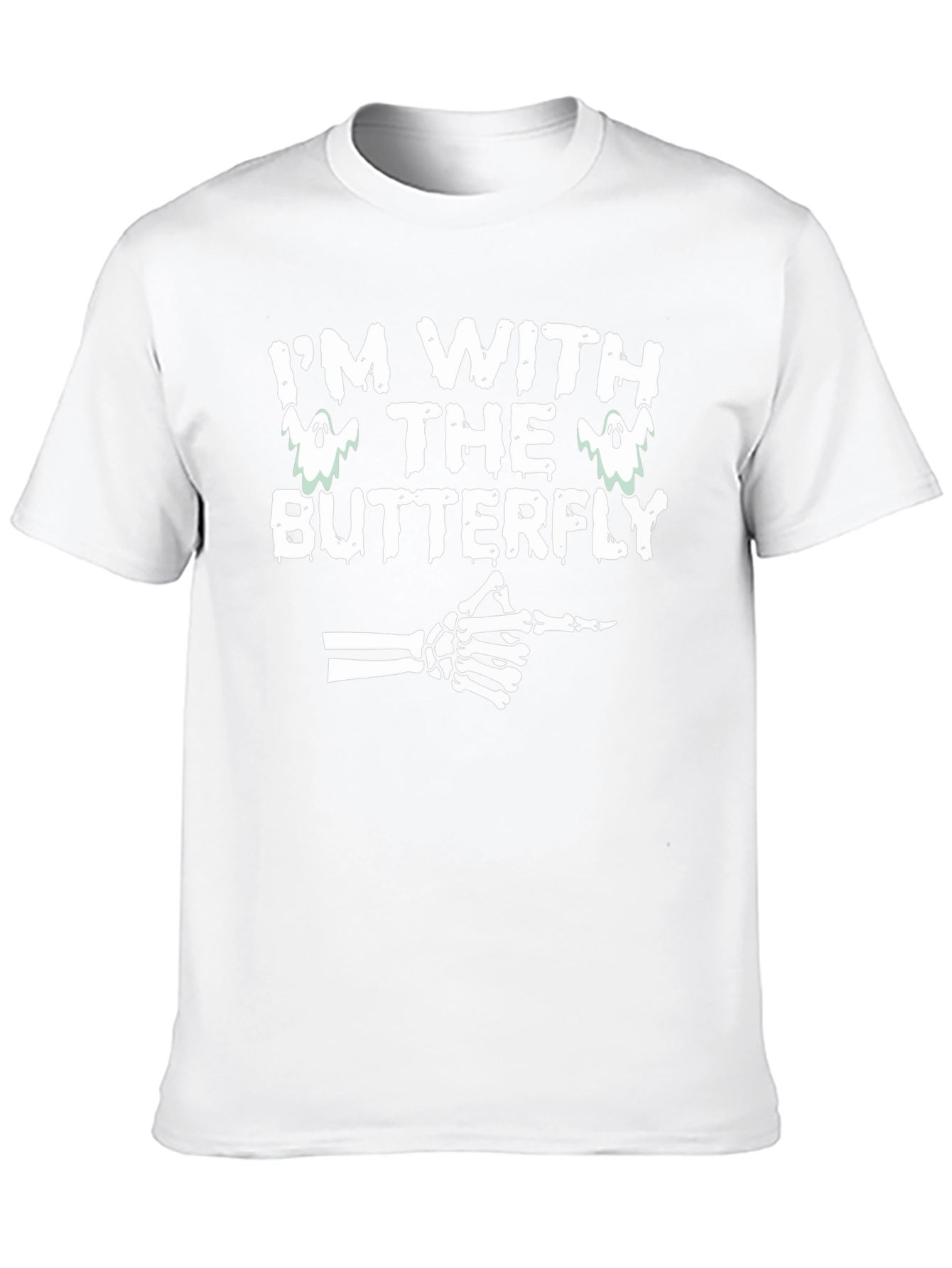 Im With The Butterfly Skeleton Hand Halloween T-Shirt