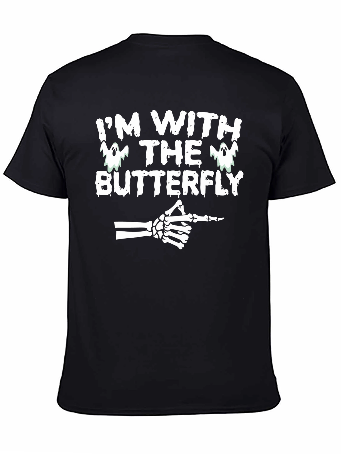 Im With The Butterfly Skeleton Hand Halloween T-Shirt