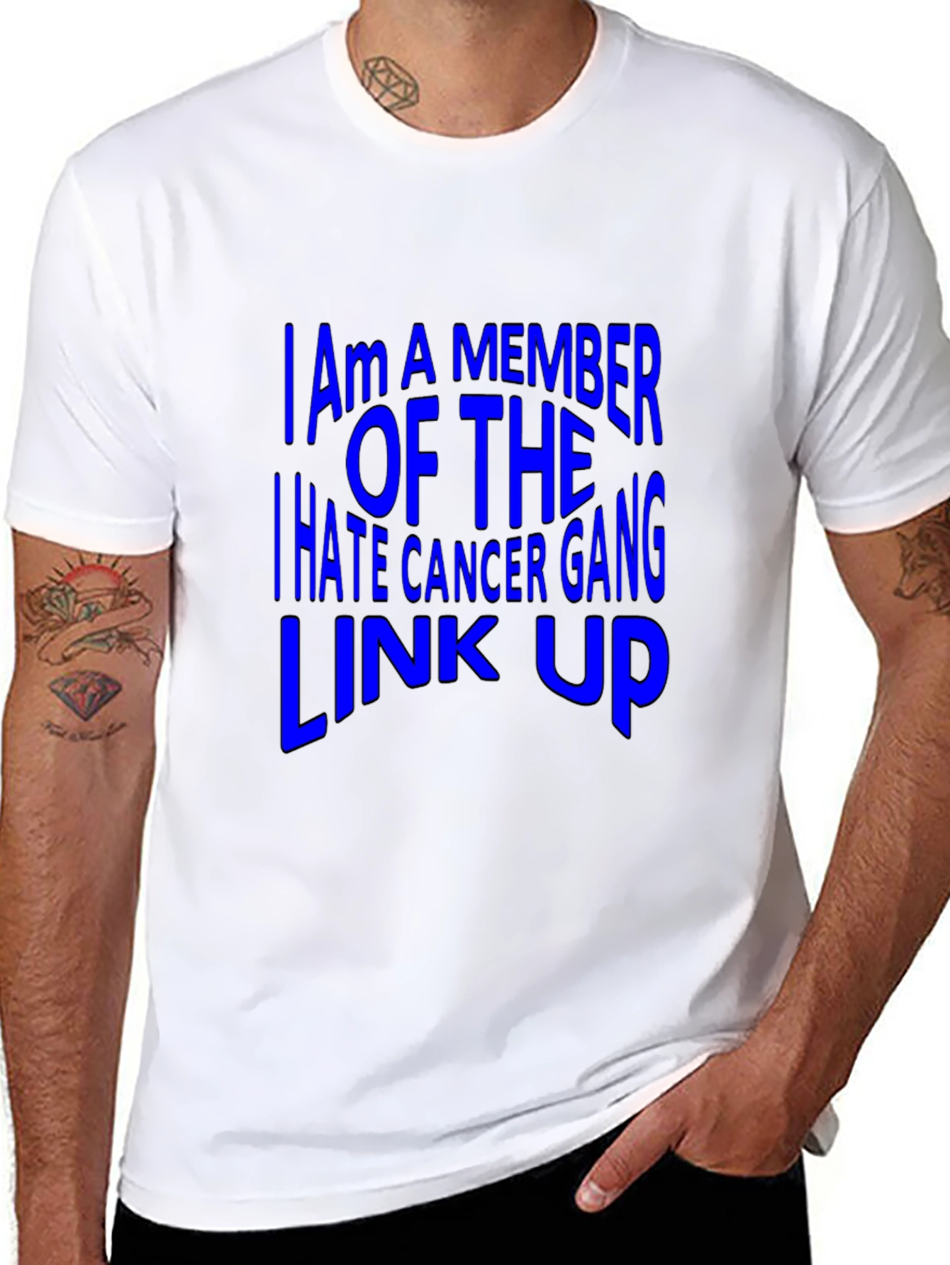 I Hate Cancer Gang Link Up Black T-Shirt