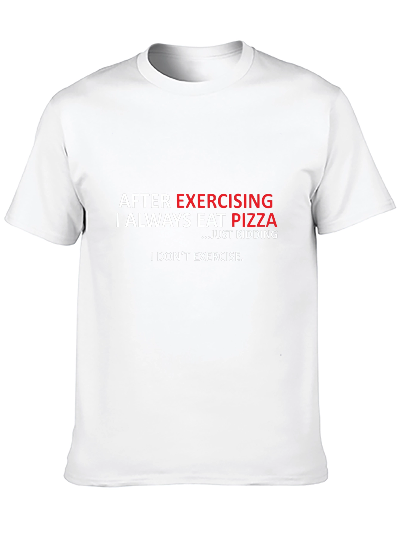 Funny Exercise Pizza T-Shirt - Black Cotton Tee