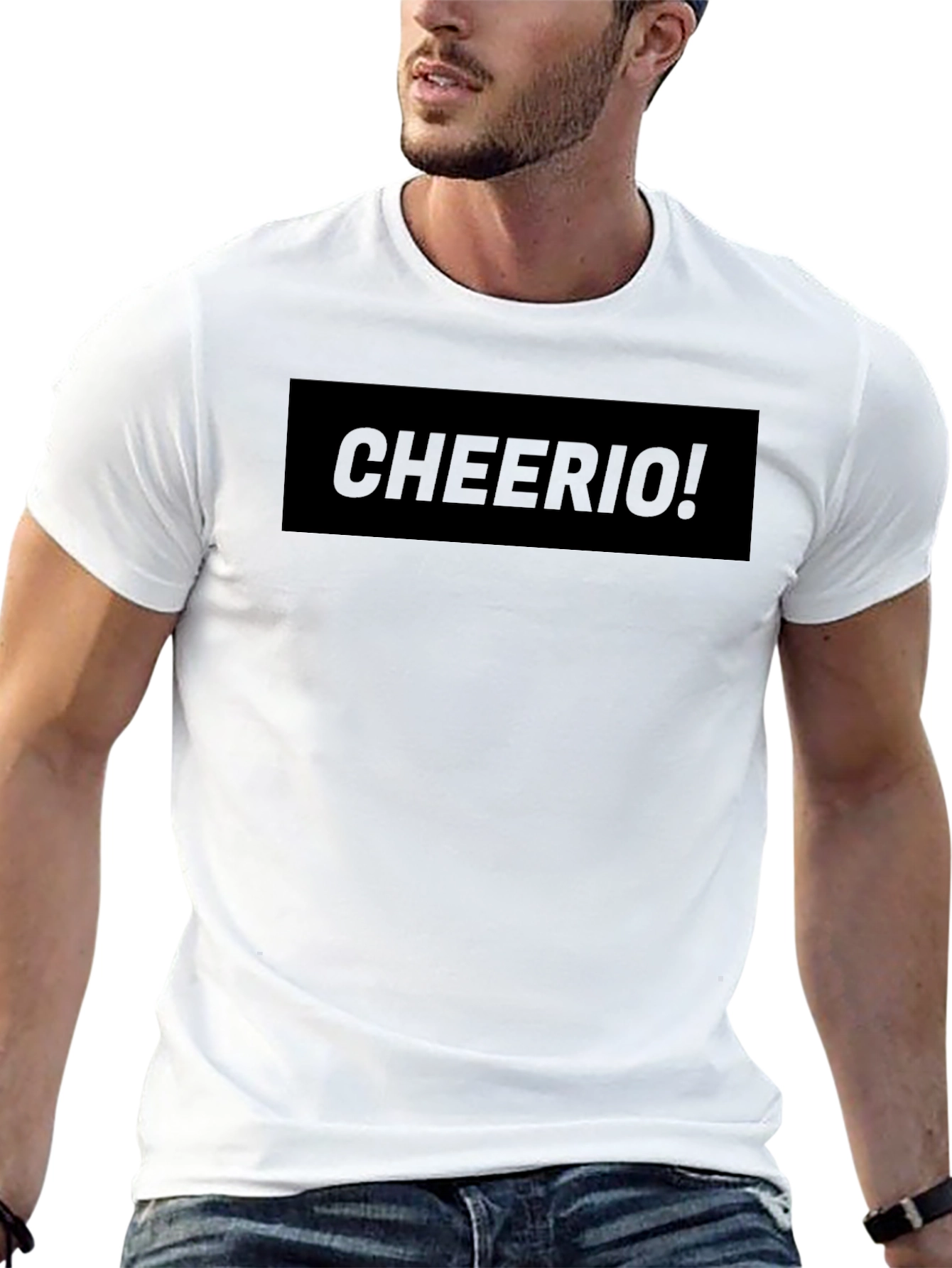 Cheerio! Graphic Print Black T-Shirt