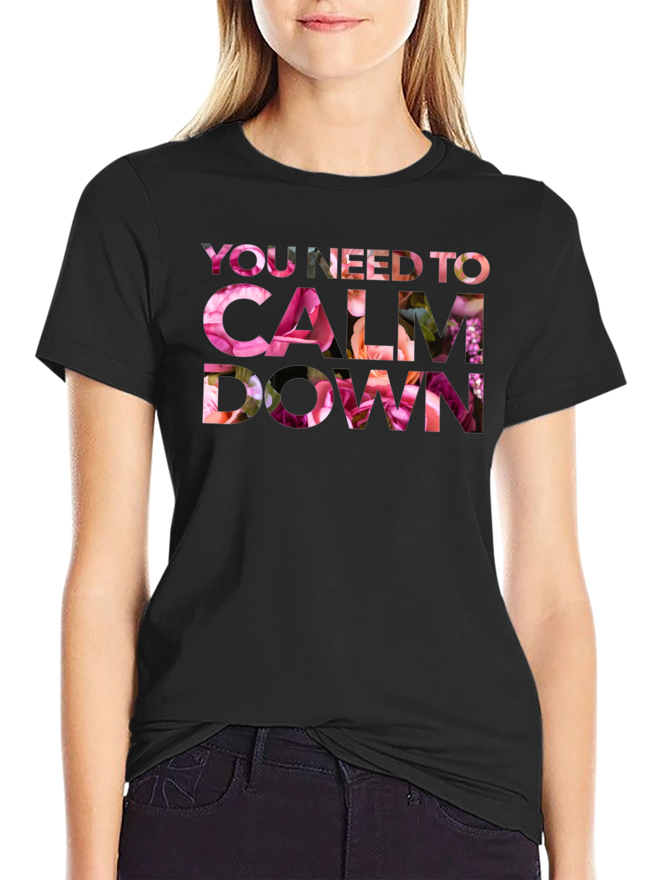 Floral Calm Down Graphic T-Shirt