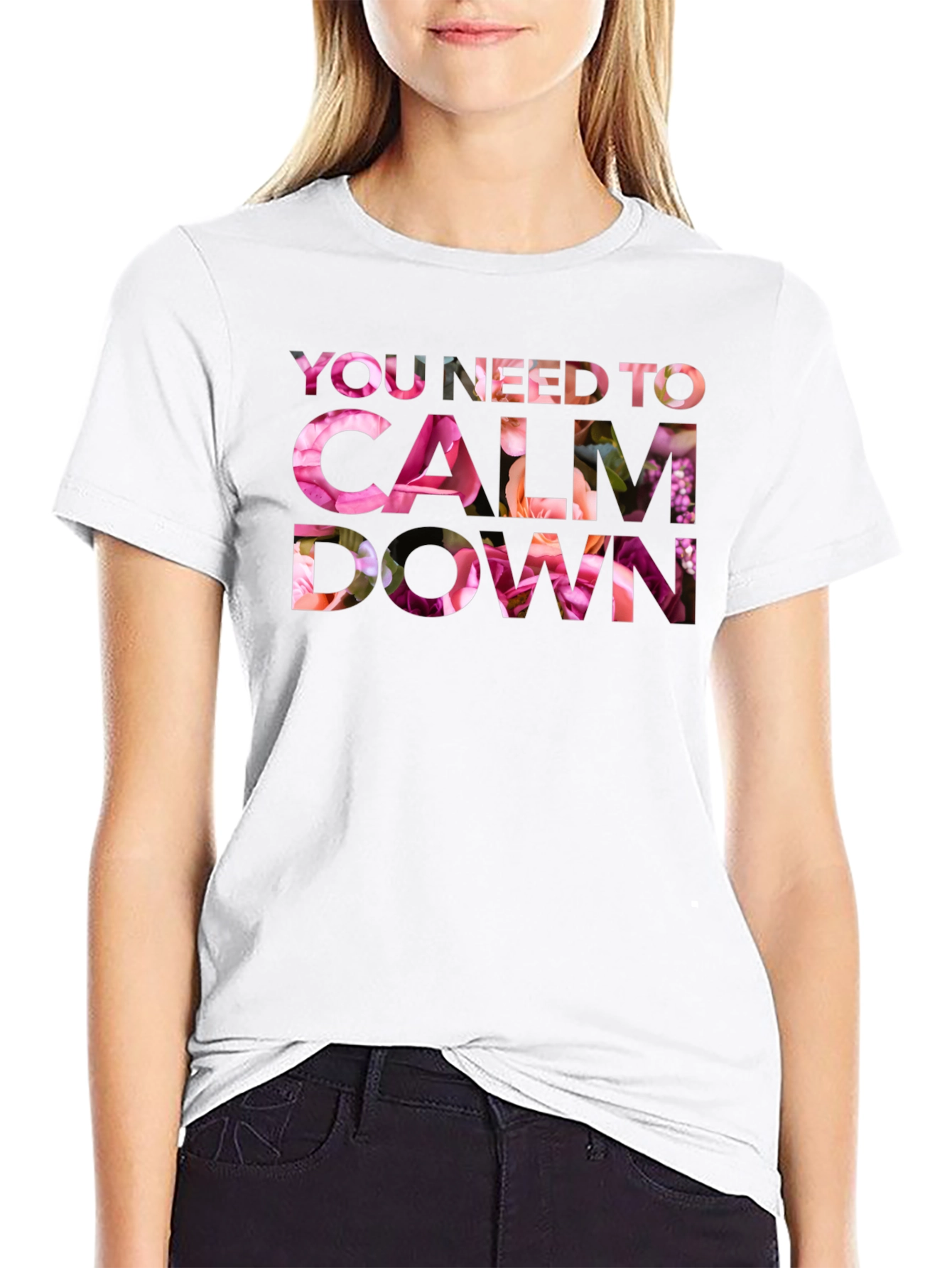 Floral Calm Down Graphic T-Shirt
