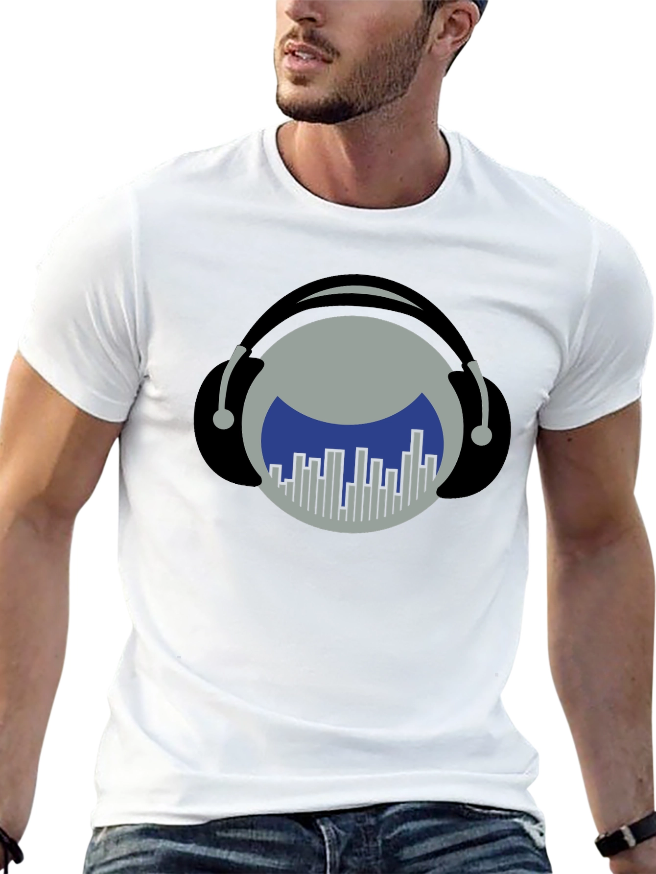 Music Lover T-Shirt: Headphones & Equalizer Design