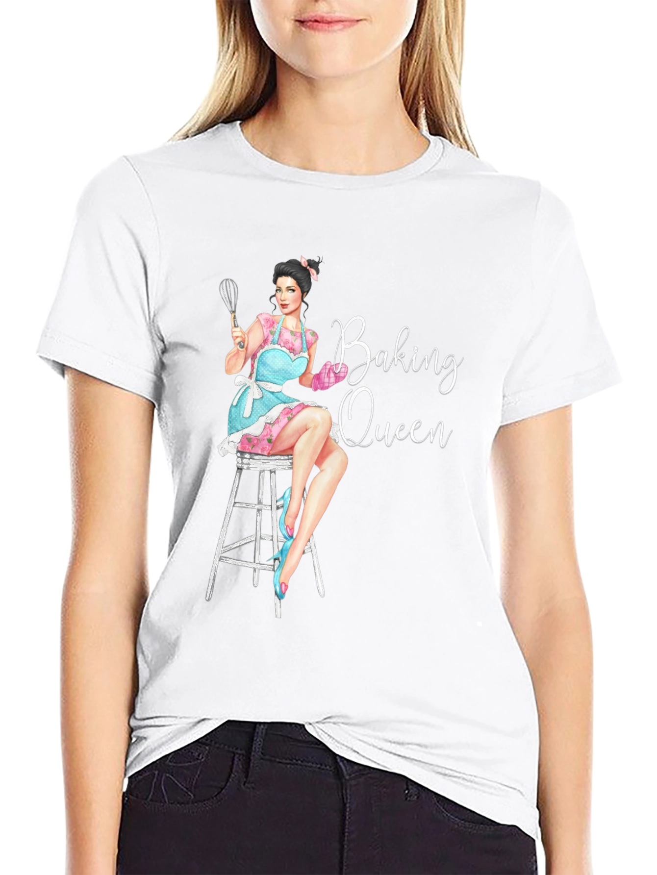 Baking Queen Graphic T-Shirt - Black