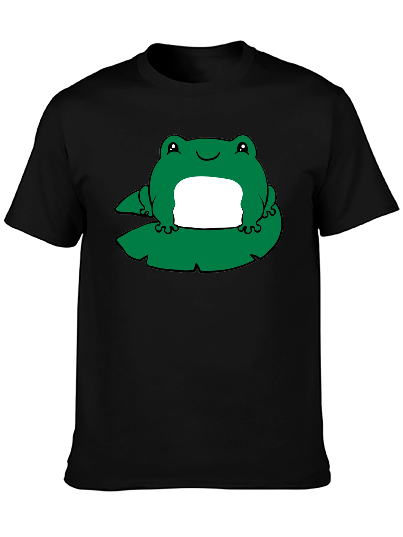 Frog on Lily Pad Graphic Tee - Black
