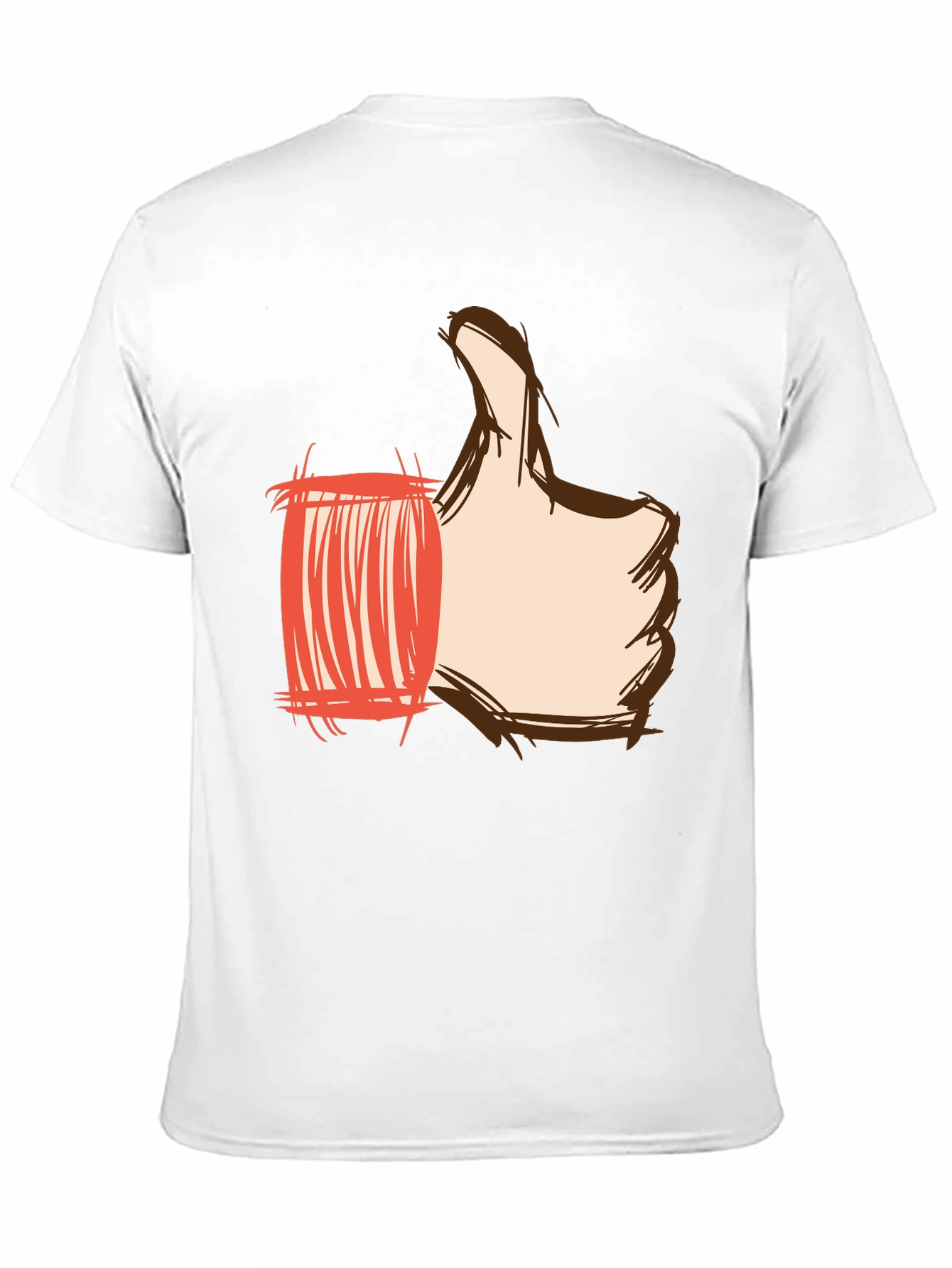 Thumbs Up Graphic Print Tee - Black