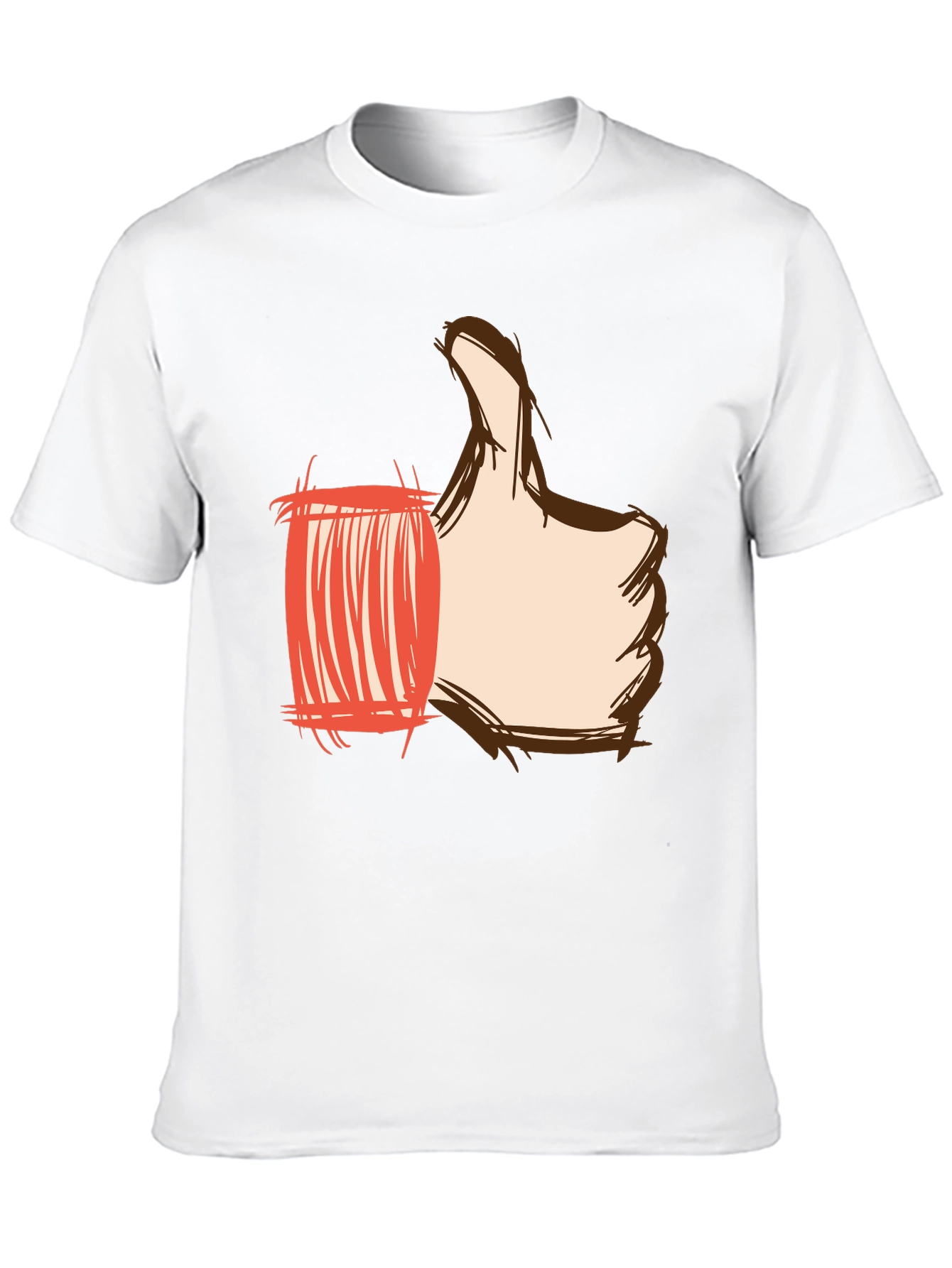 Thumbs Up Graphic Print Tee - Black