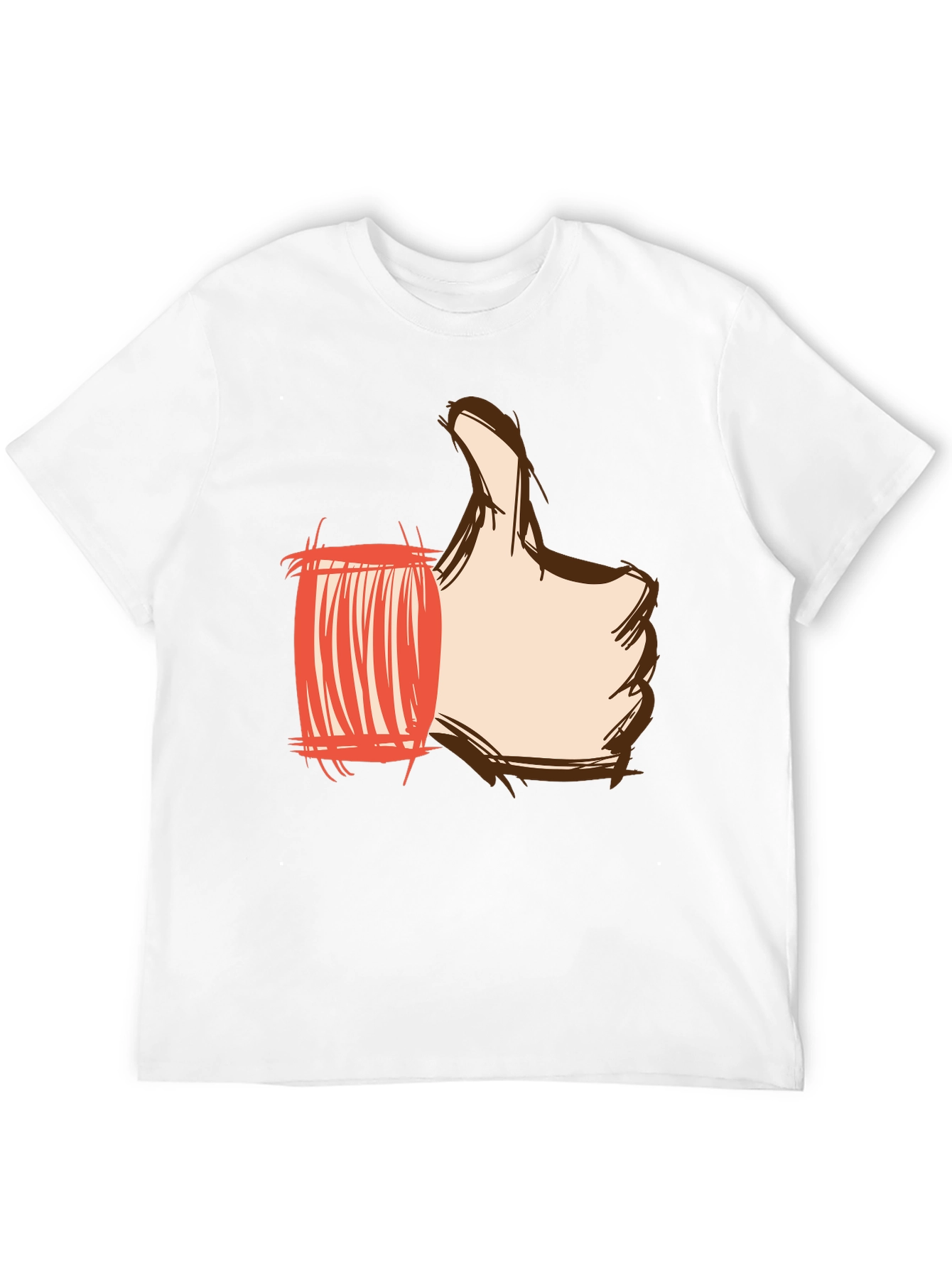Thumbs Up Graphic Print Tee - Black