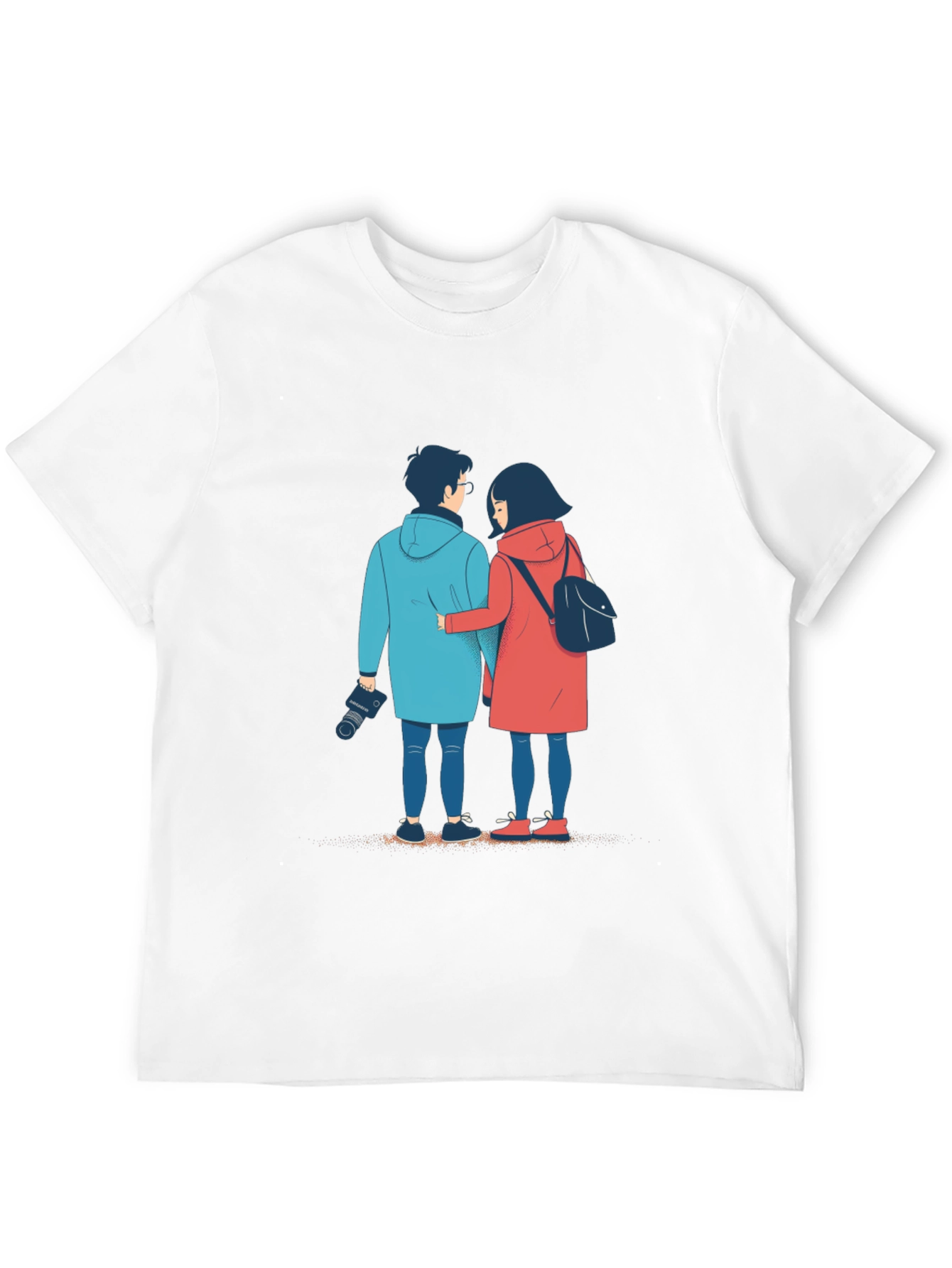 Couples Journey Black T-Shirt: Art Print