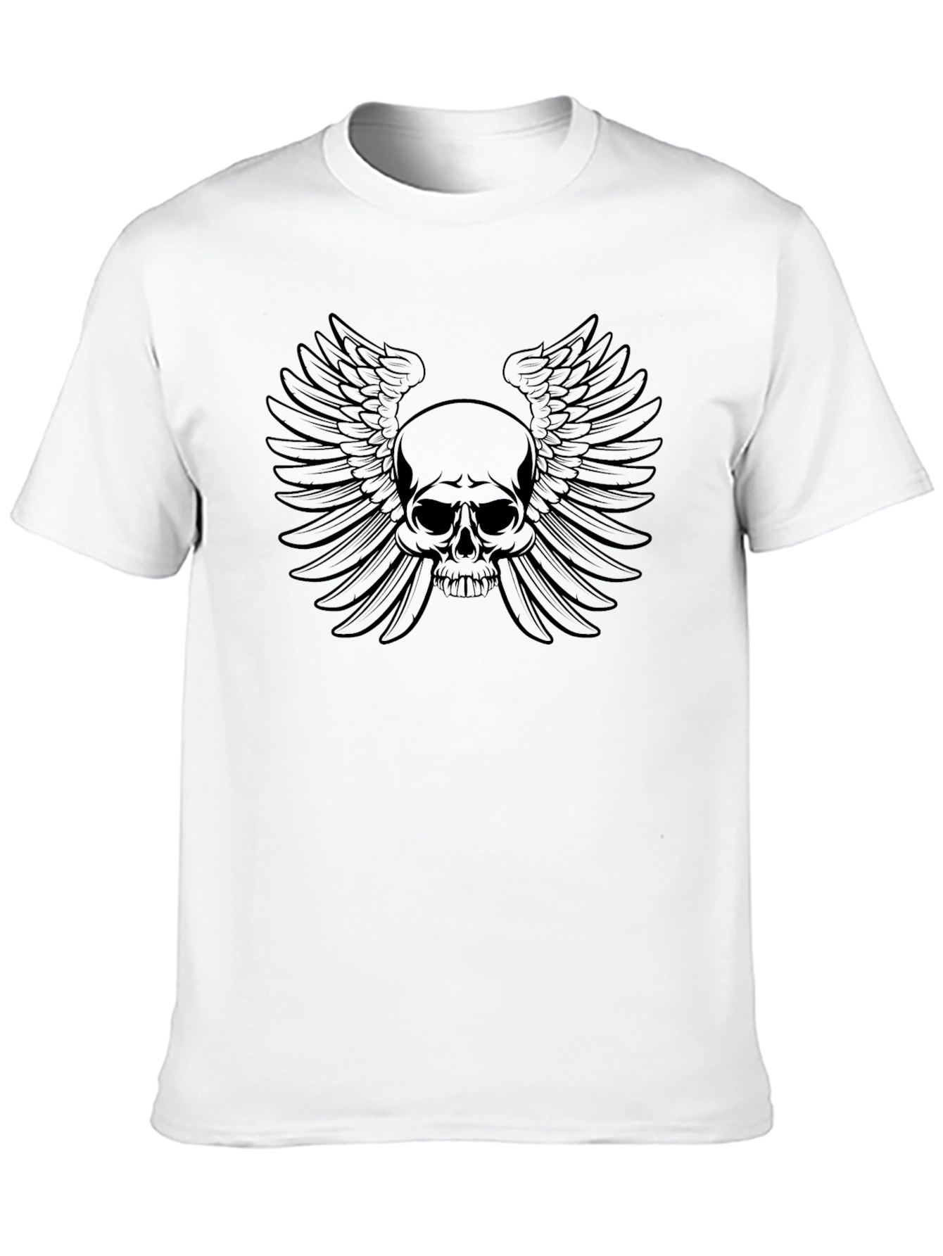 Skull Wings Graphic Tee - Mens Black T-Shirt