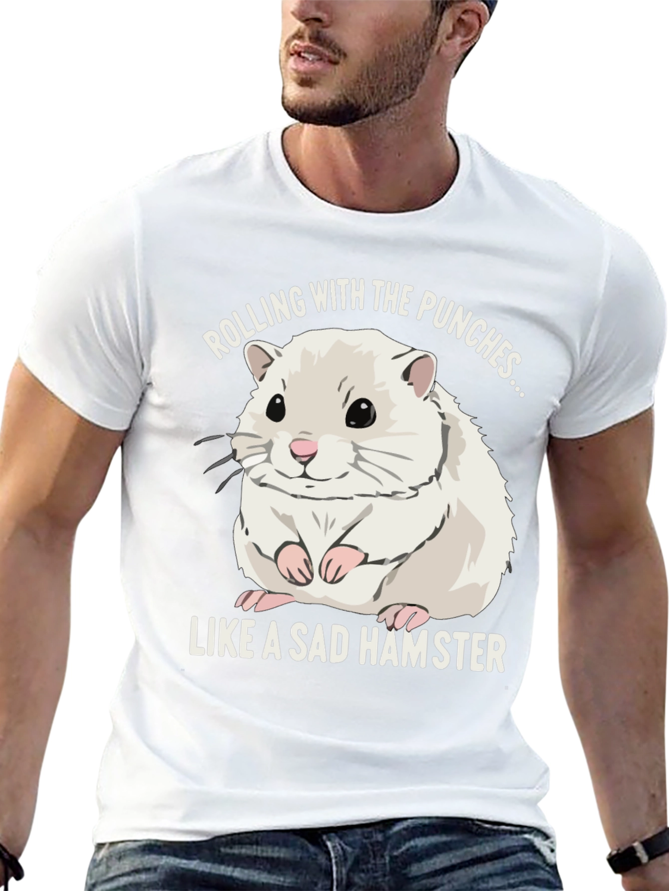 Sad Hamster Graphic T-Shirt - Rolling With The Punches