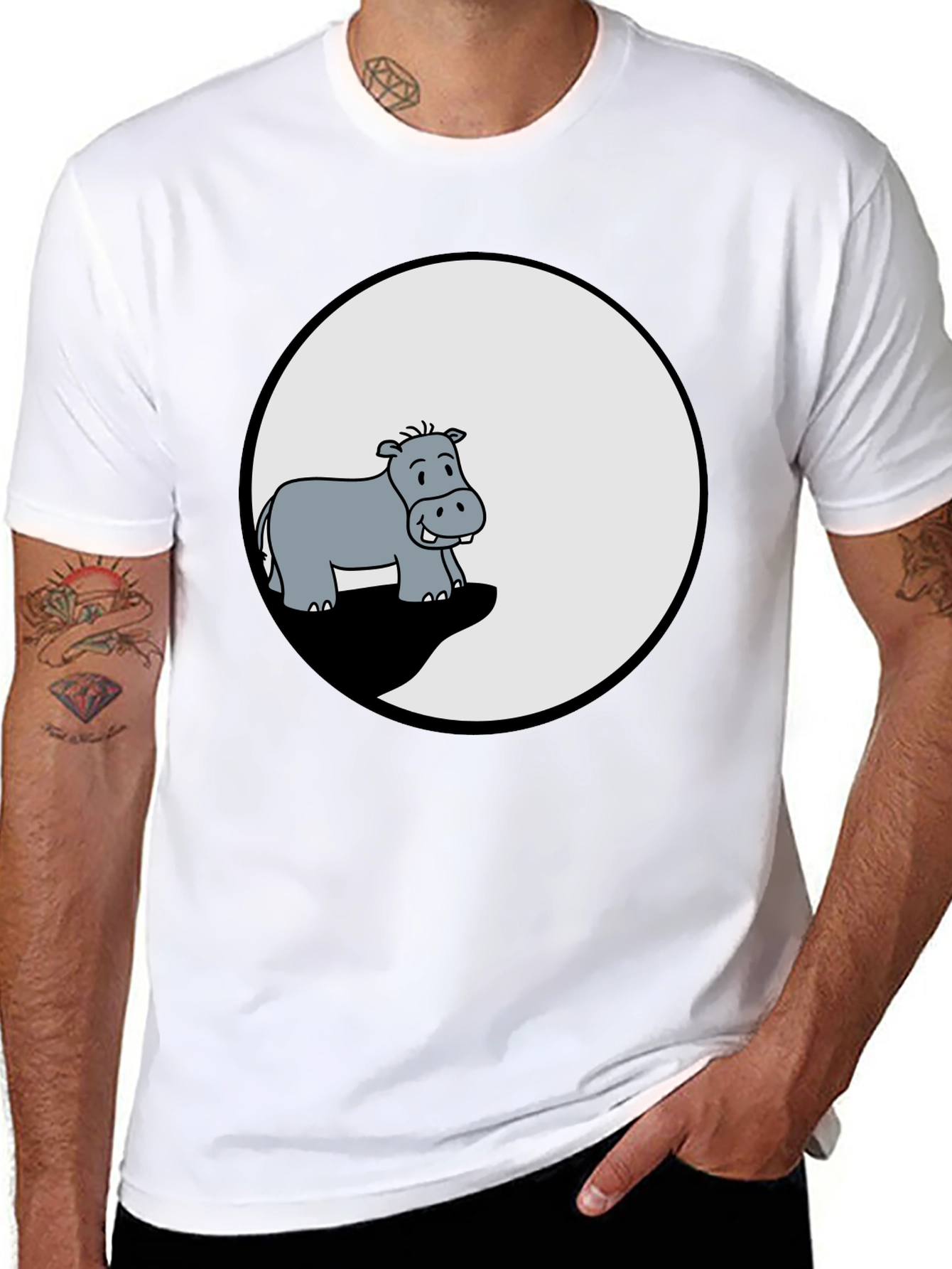 Hippo Graphic Tee - Mens Black T-Shirt