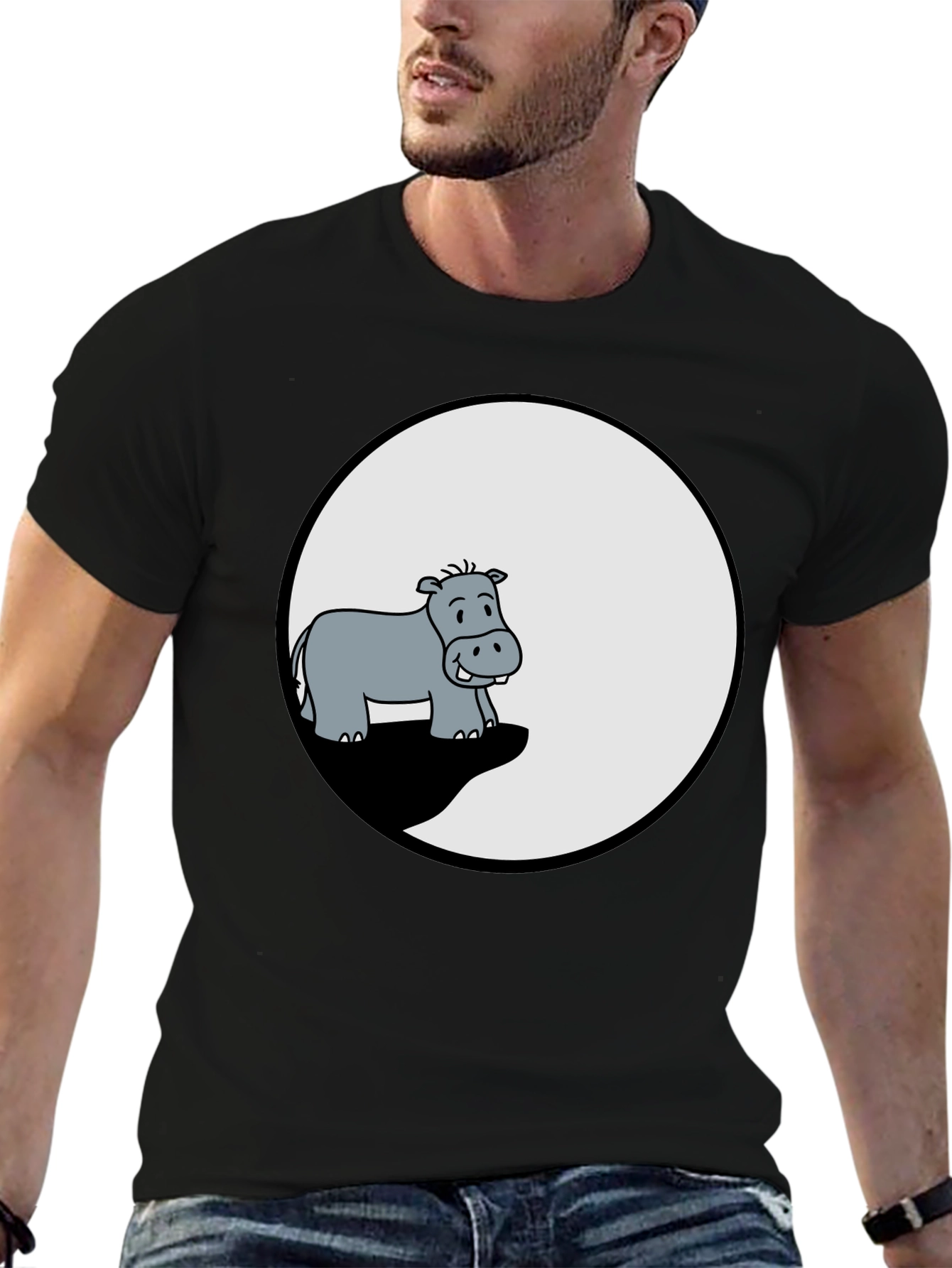 Hippo Graphic Tee - Mens Black T-Shirt