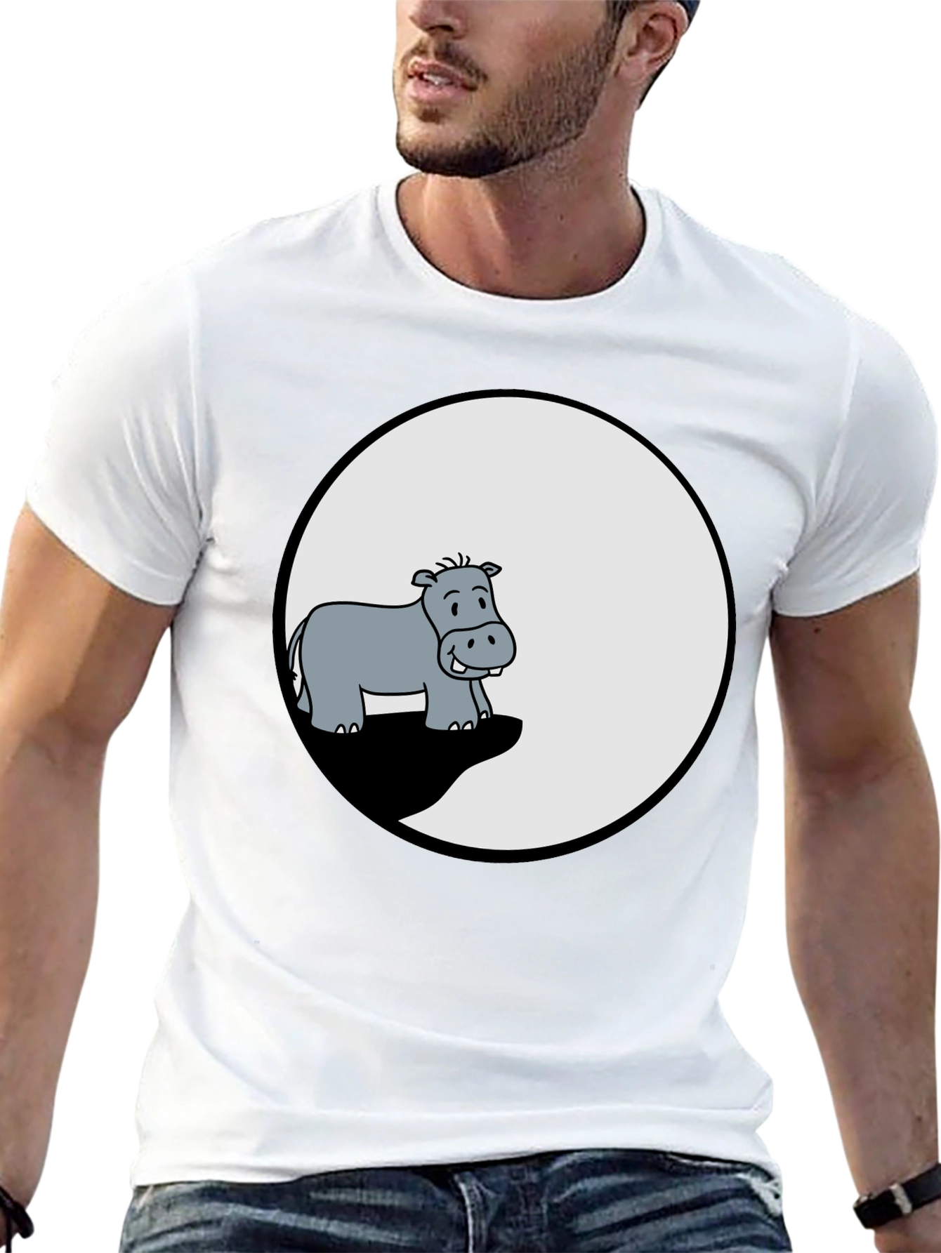 Hippo Graphic Tee - Mens Black T-Shirt