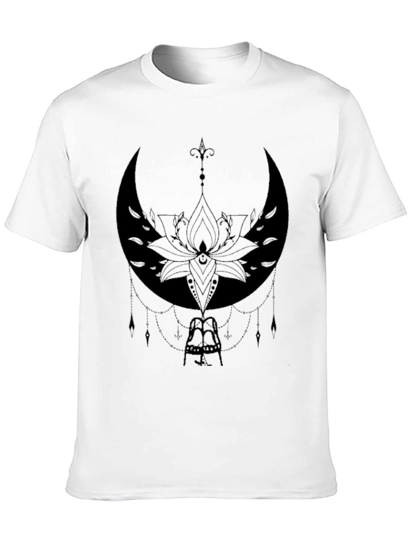Mystic Moon Lotus Graphic Tee - Black