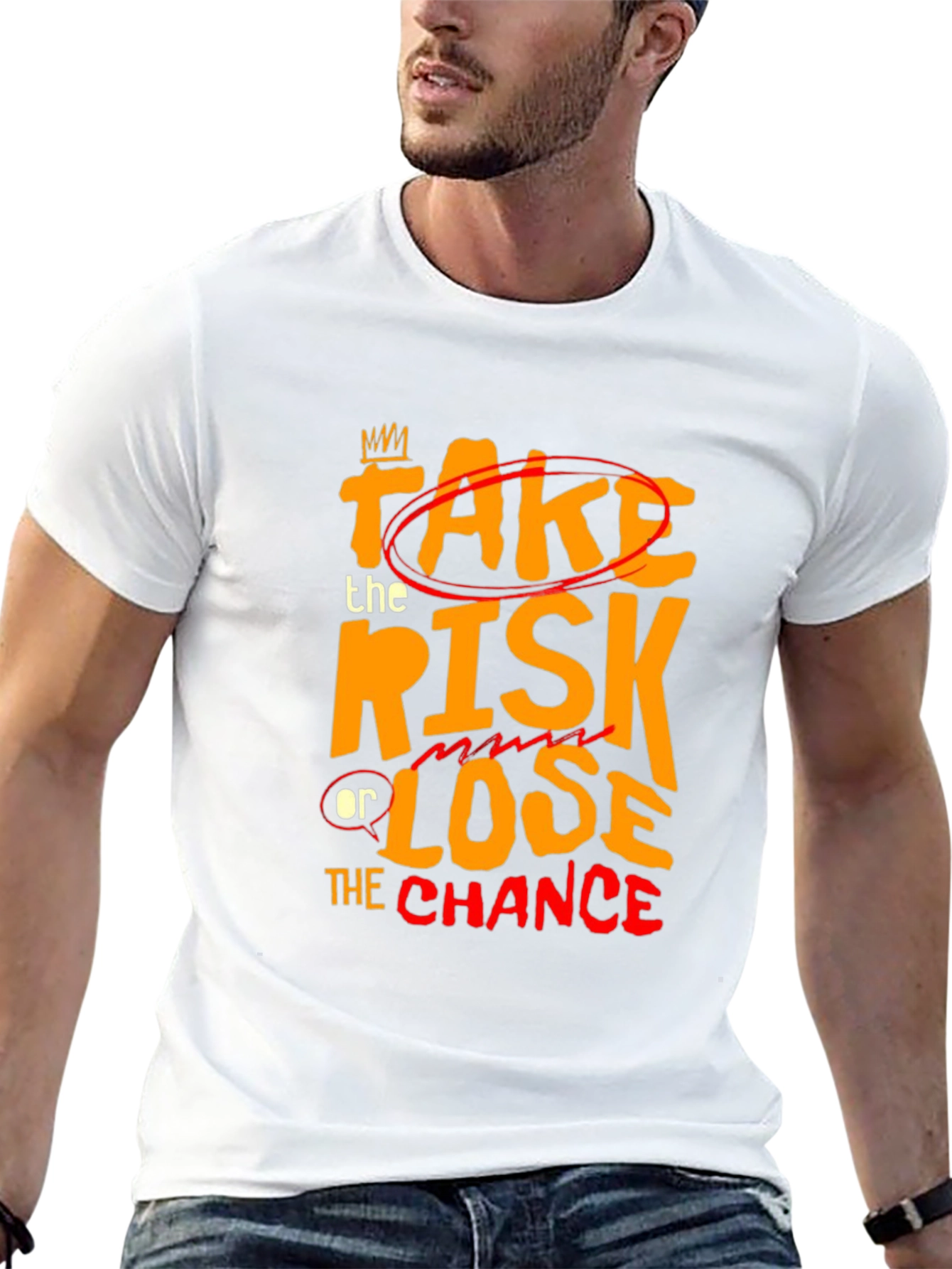 Take the Risk Graphic Tee - Motivational Black T-Shirt
