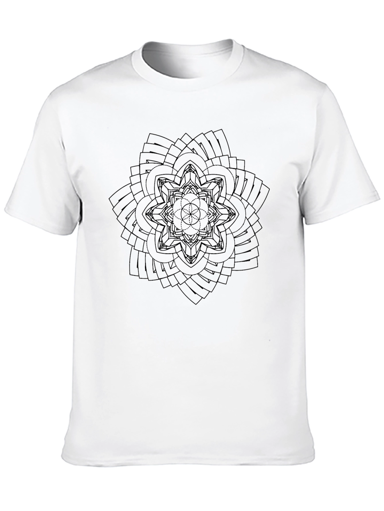 Abstract Mandala Graphic Black T-Shirt