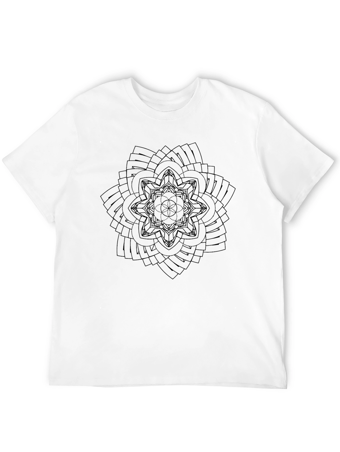 Abstract Mandala Graphic Black T-Shirt