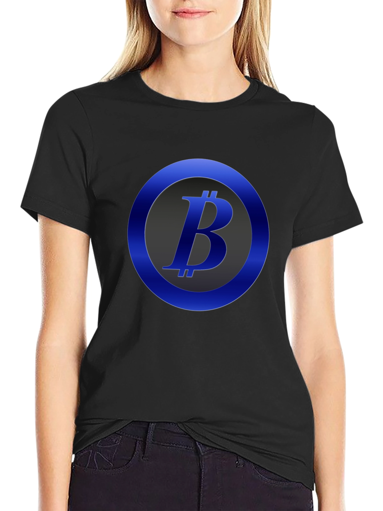 Bitcoin Logo Graphic Black T-Shirt