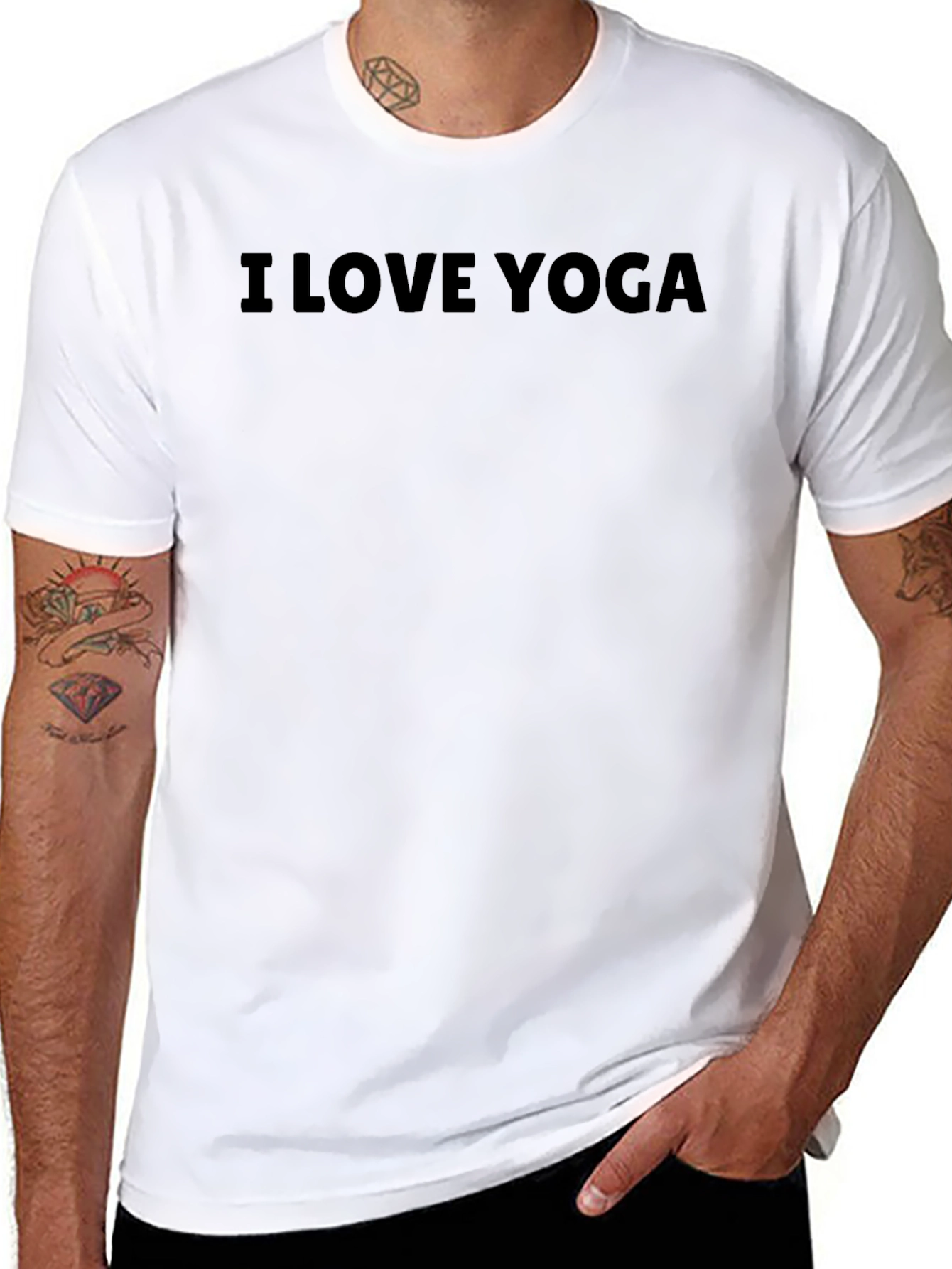 I Love Yoga - Mens Black Graphic Tee