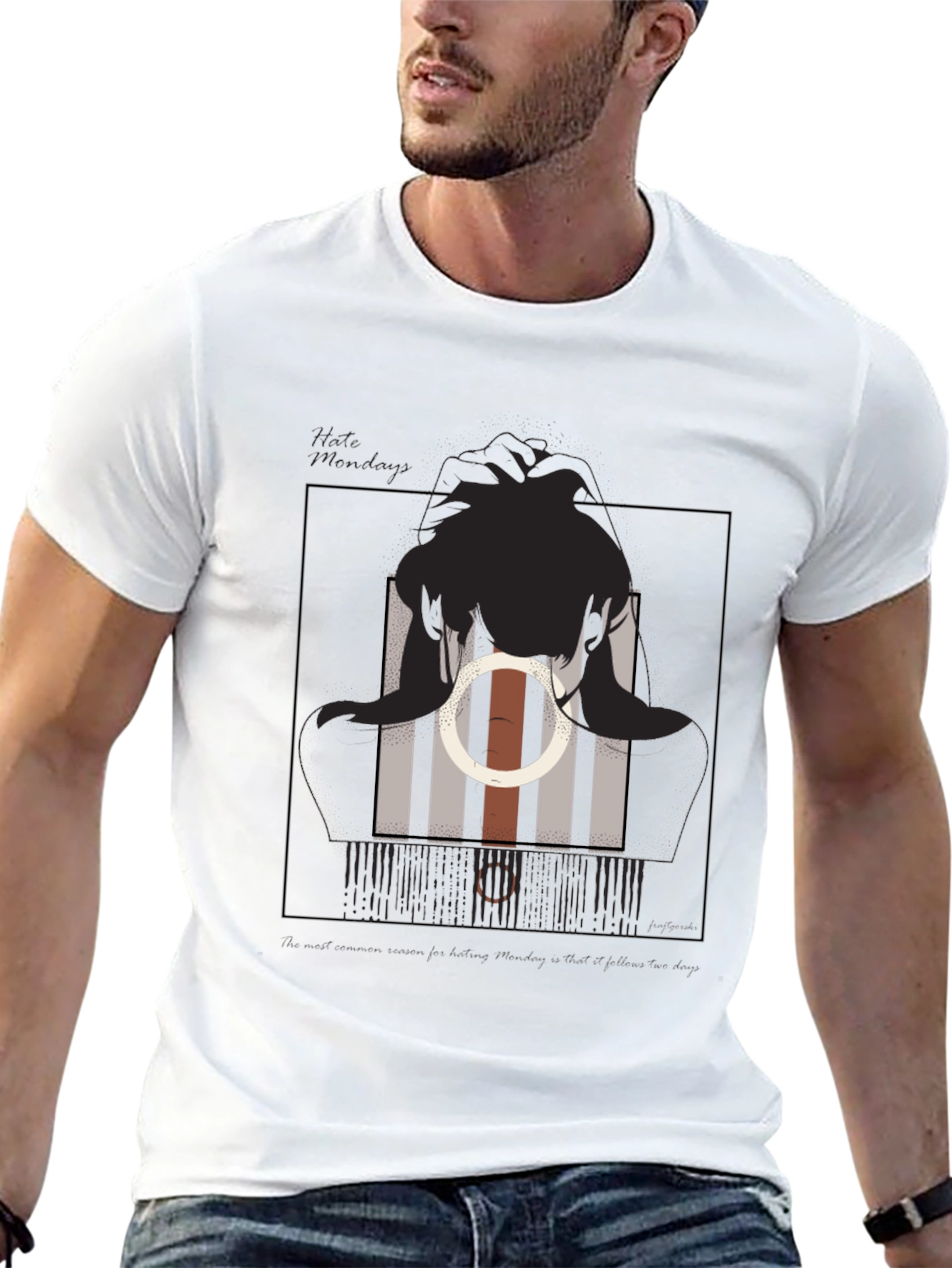 Abstract Silhouette Graphic Tee - Modern Style