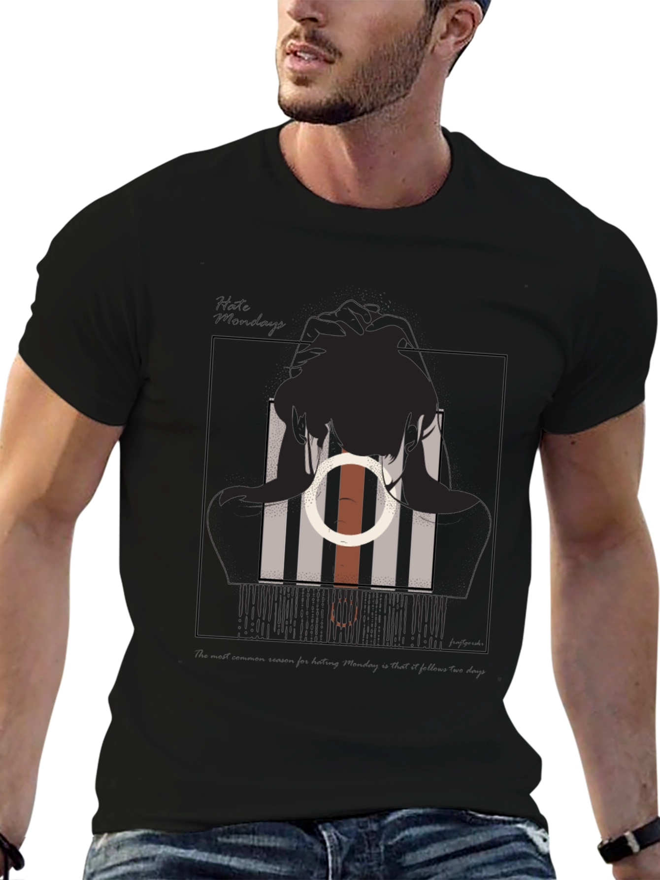 Abstract Silhouette Graphic Tee - Modern Style