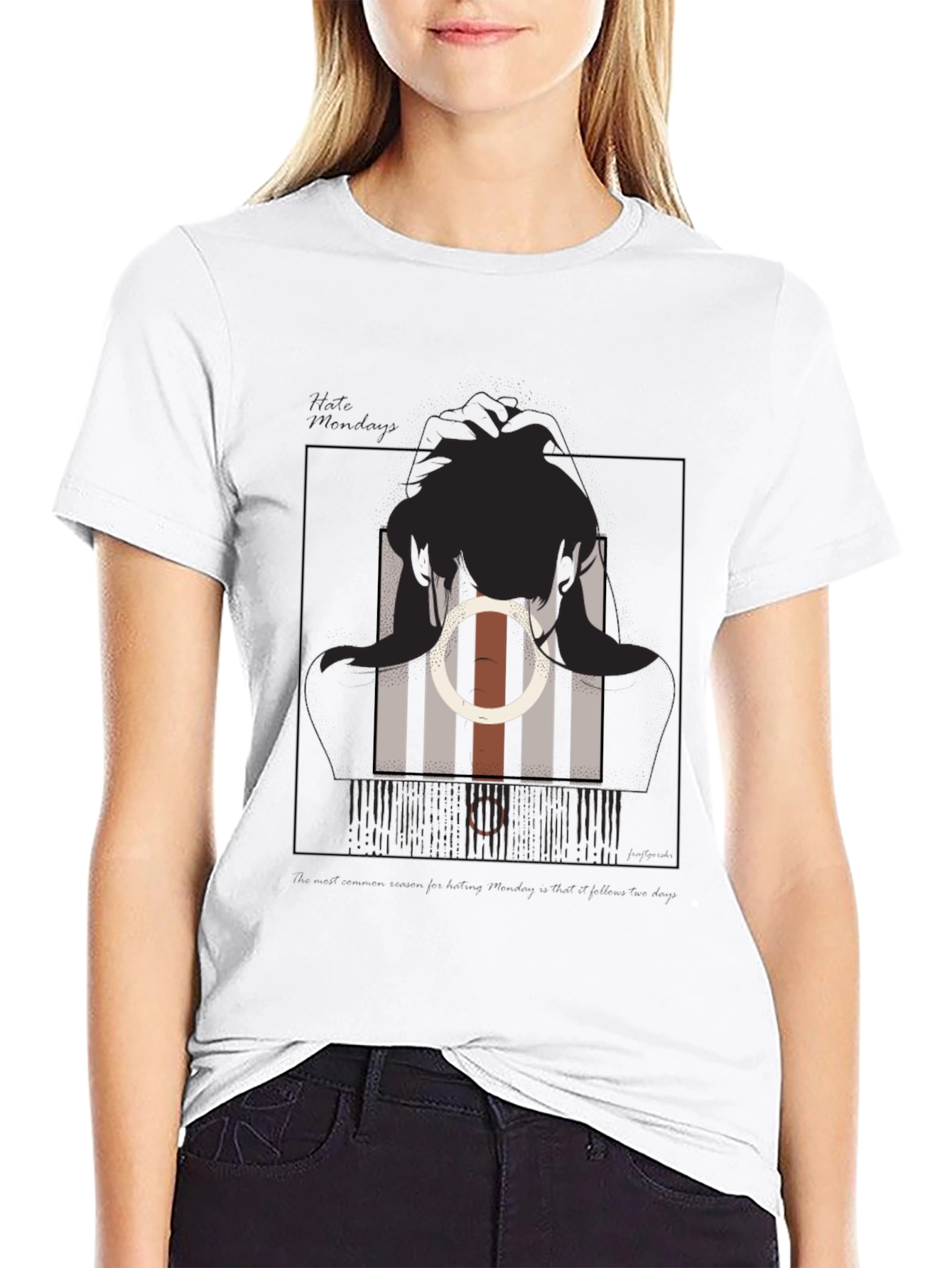 Abstract Silhouette Graphic Tee - Modern Style
