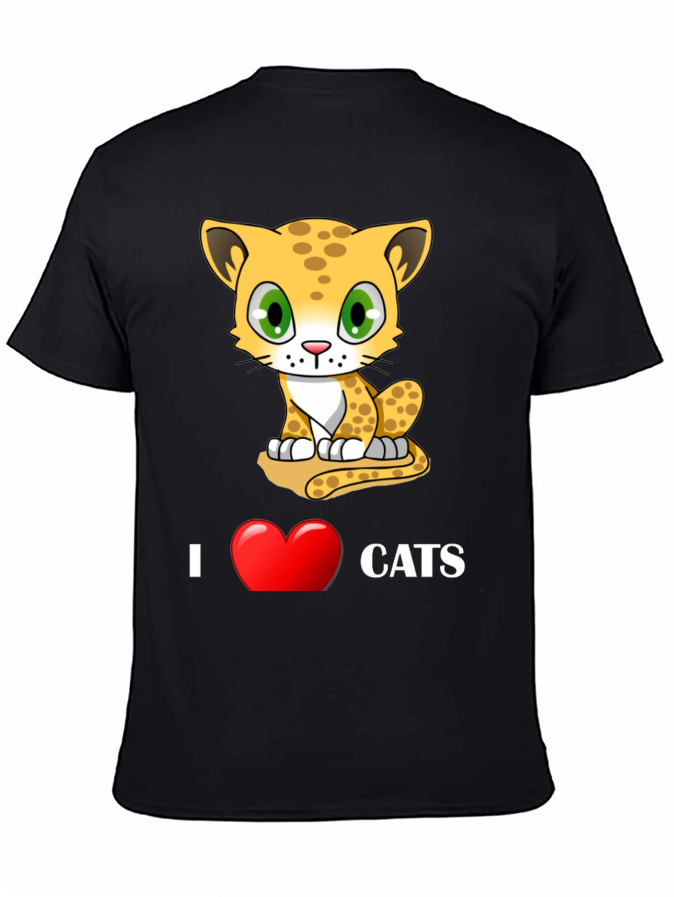 I Love Cats T-Shirt - Cute Cartoon Kitten Design