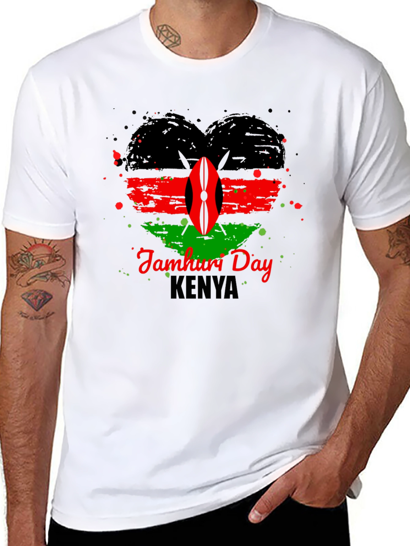 Kenya Jamhuri Day Heart T-Shirt