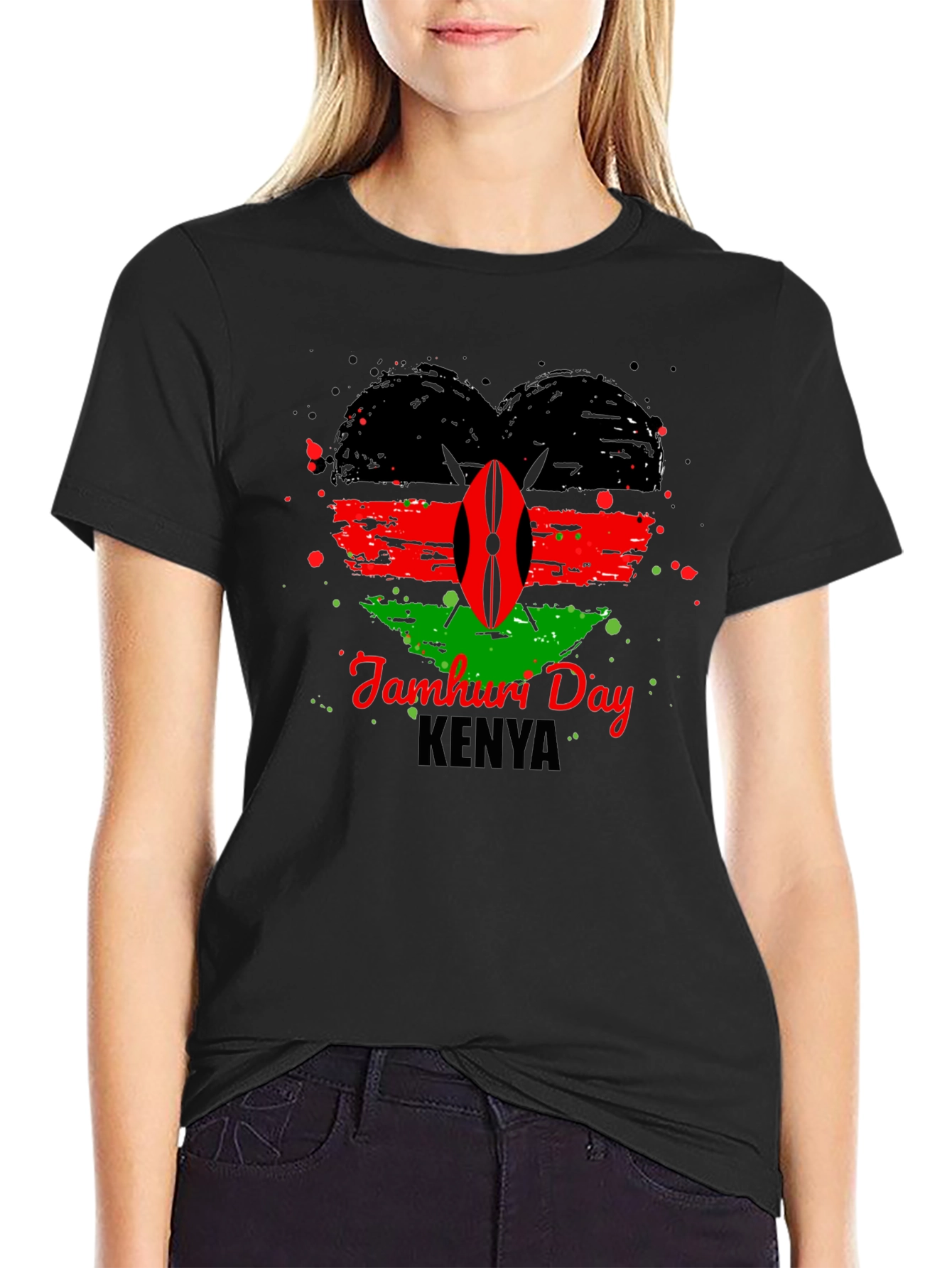 Kenya Jamhuri Day Heart T-Shirt