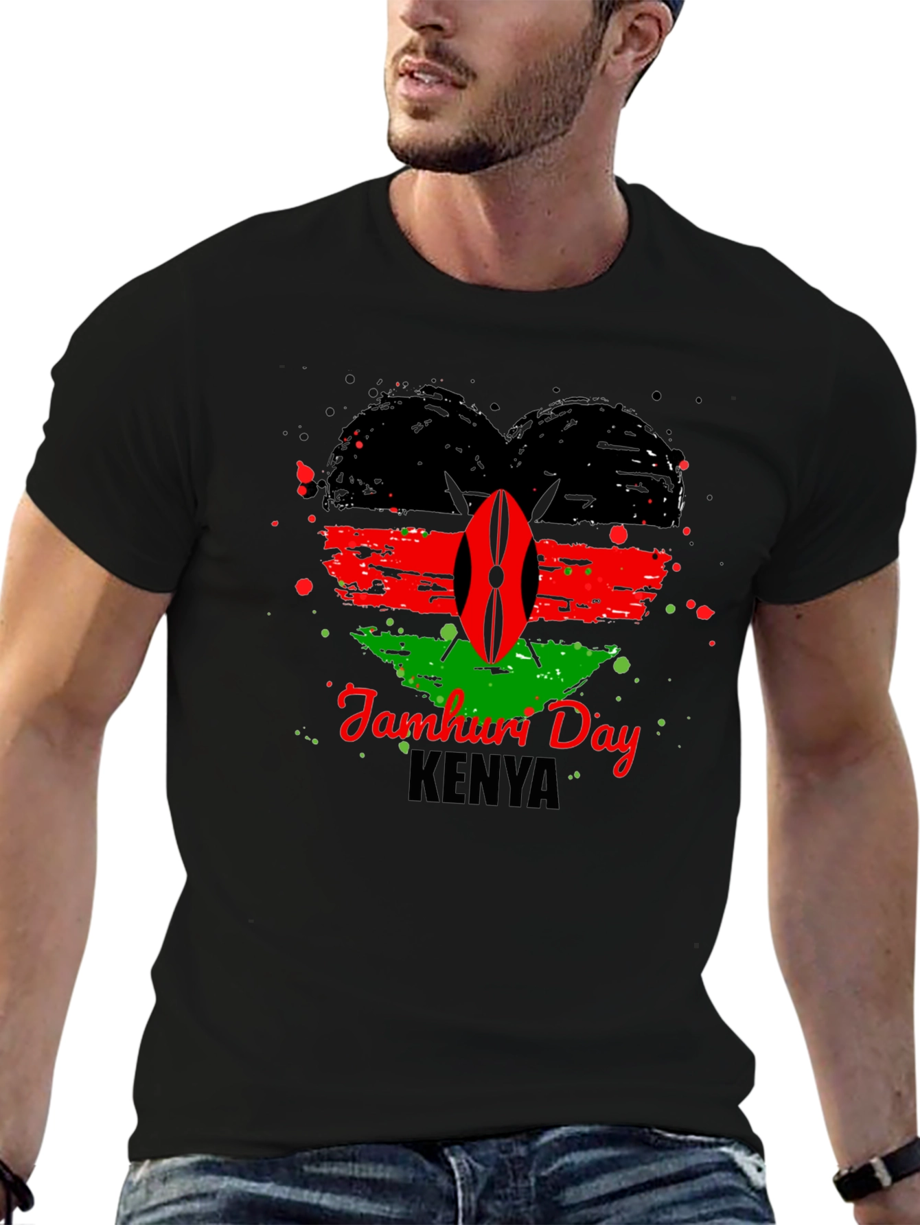 Kenya Jamhuri Day Heart T-Shirt