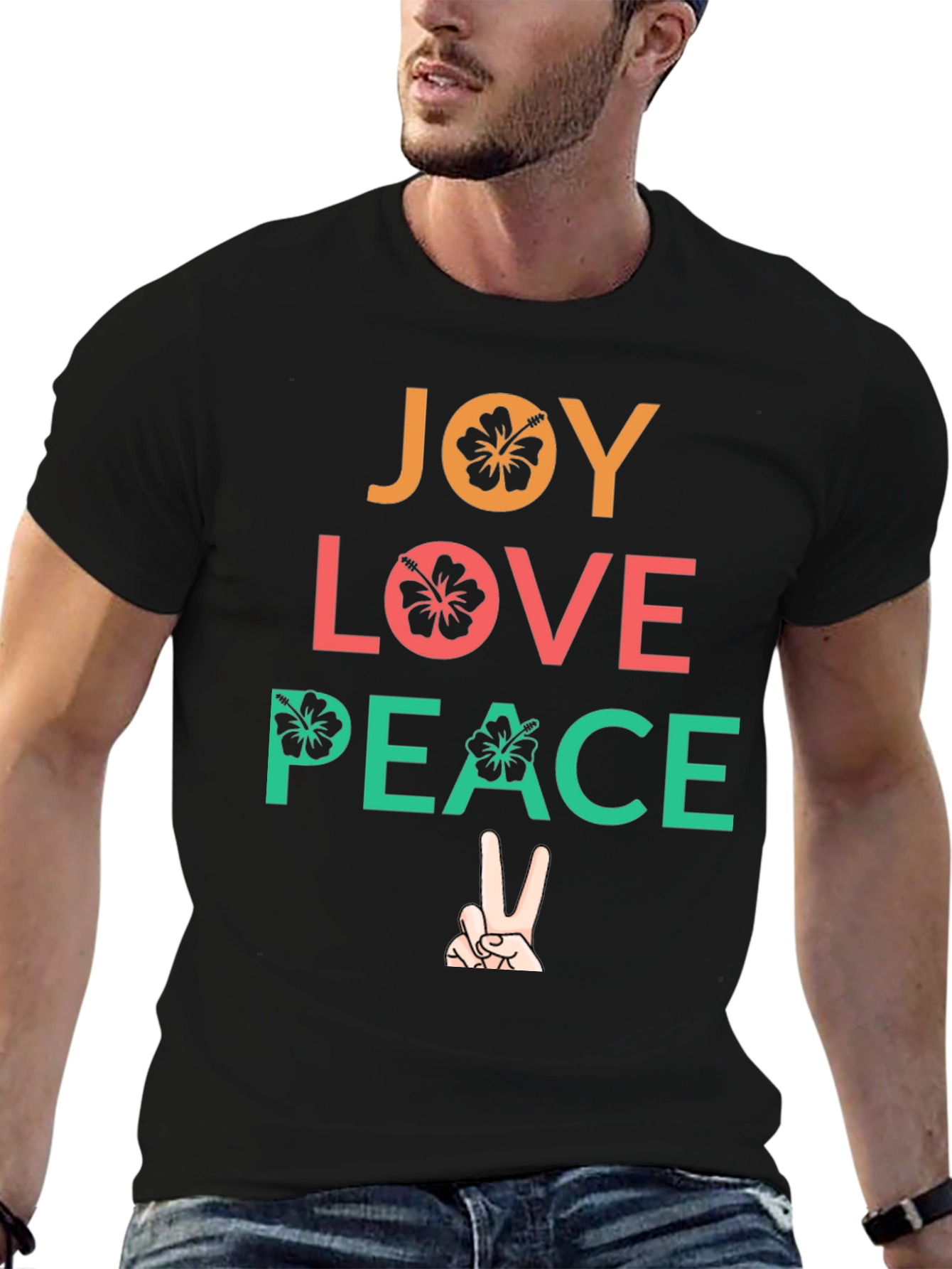 Joy Love Peace Graphic Tee - Positive Vibes T-Shirt