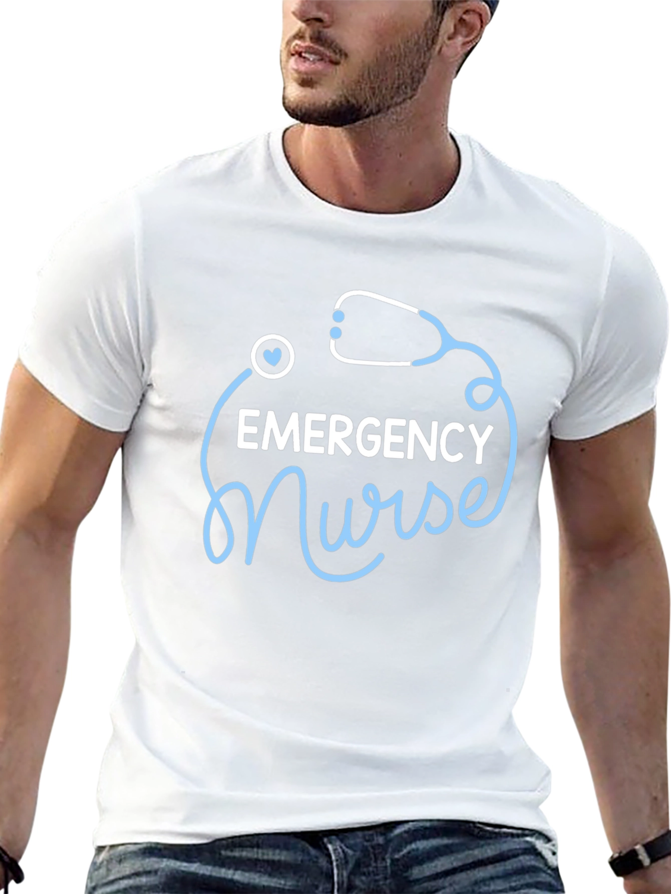 Emergency Nurse T-Shirt - Stethoscope Design
