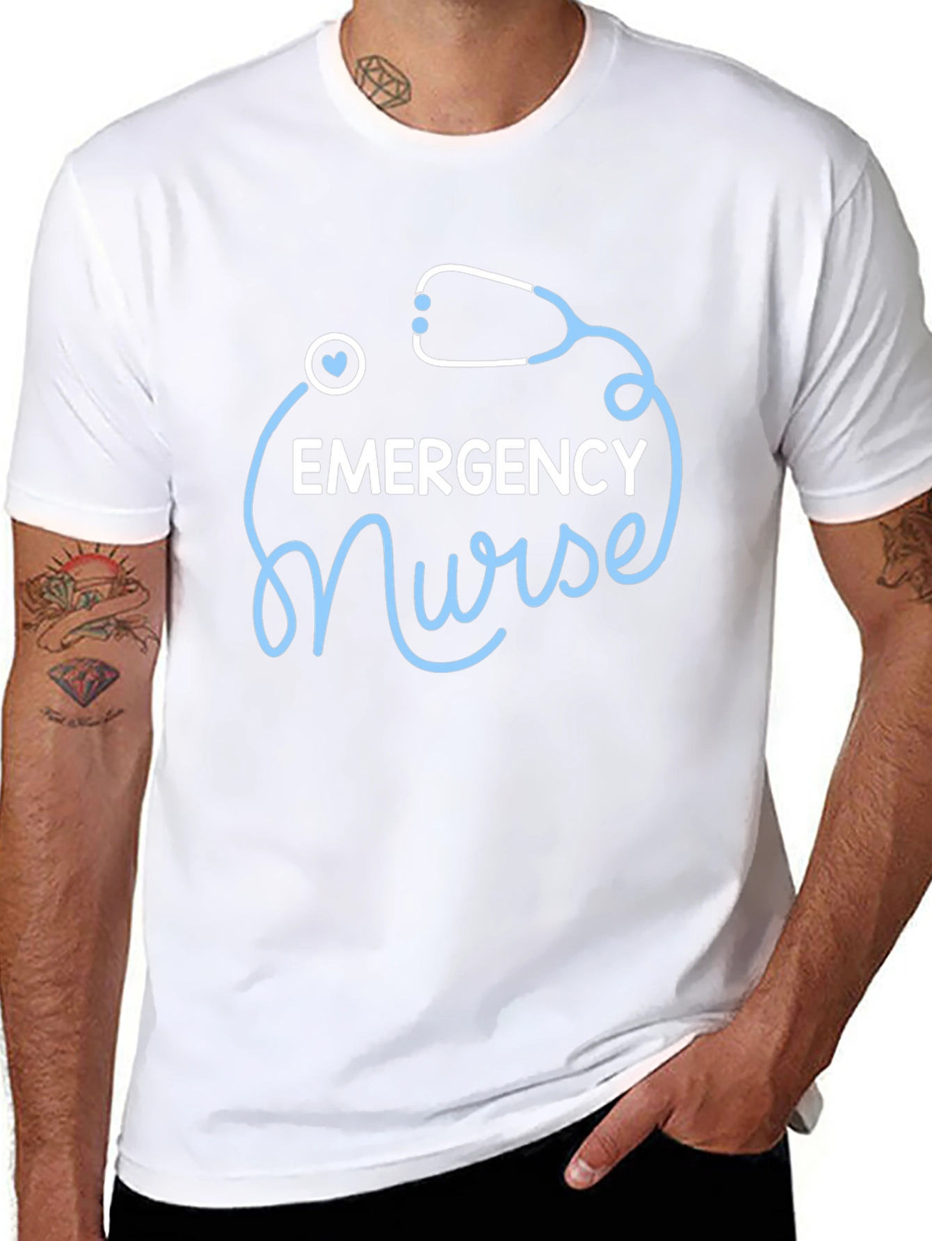 Emergency Nurse T-Shirt - Stethoscope Design