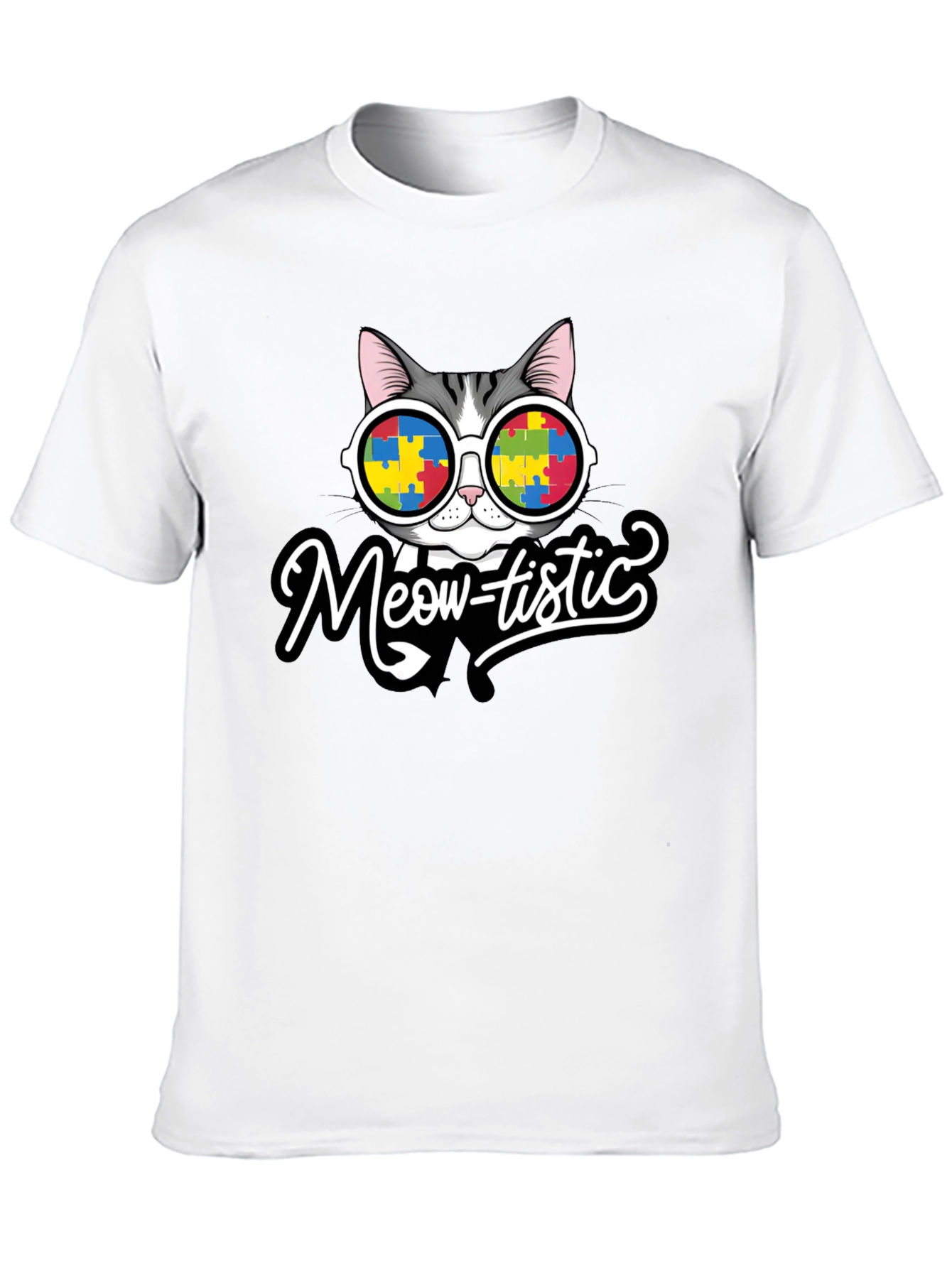 Meow-tistic Cat Autism Awareness T-Shirt