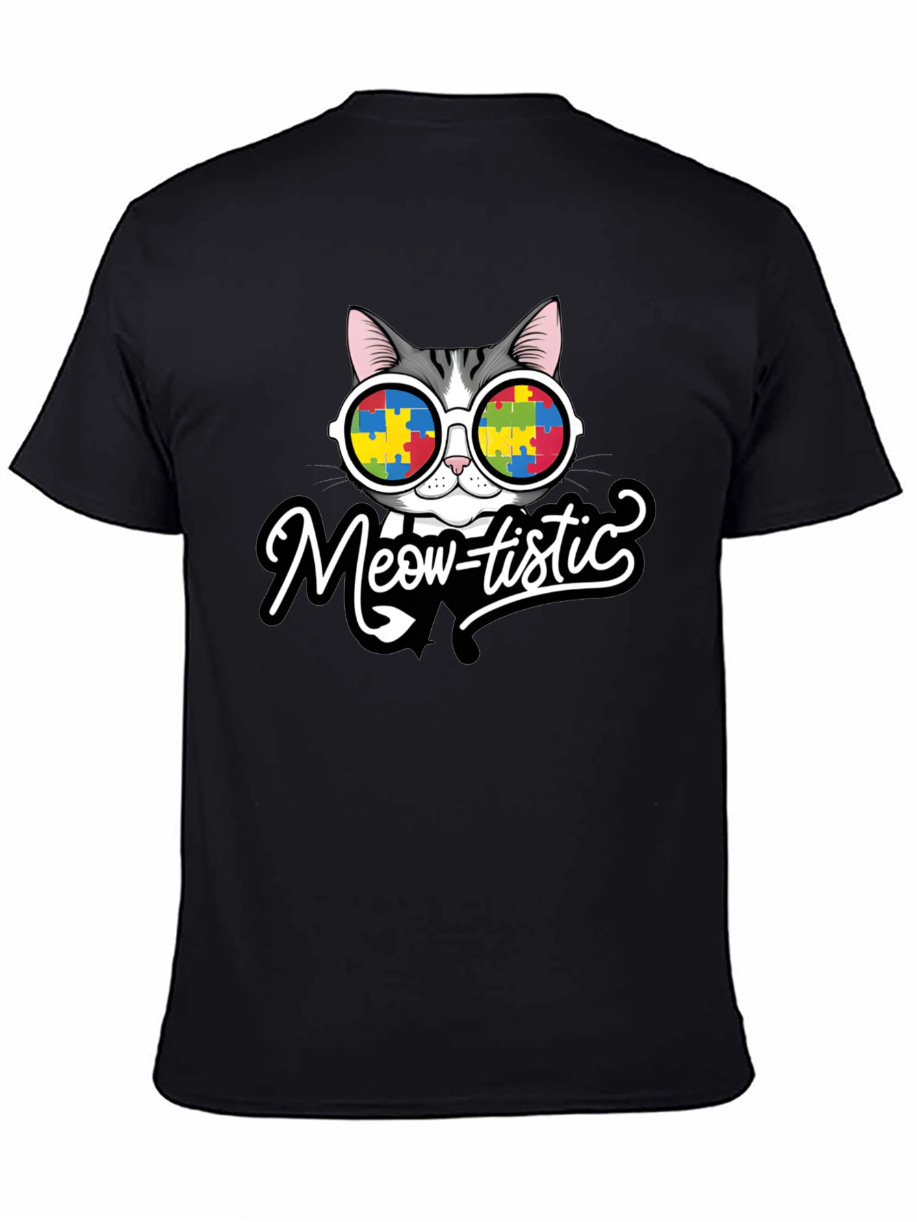 Meow-tistic Cat Autism Awareness T-Shirt