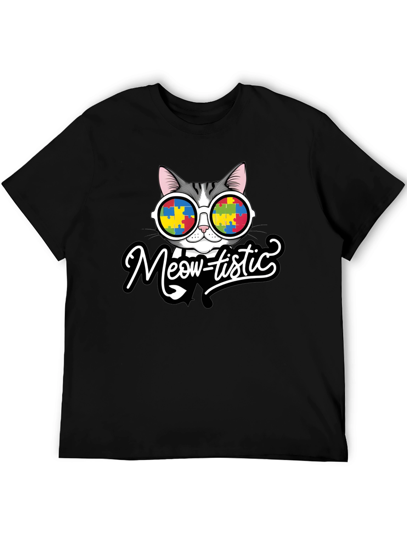 Meow-tistic Cat Autism Awareness T-Shirt