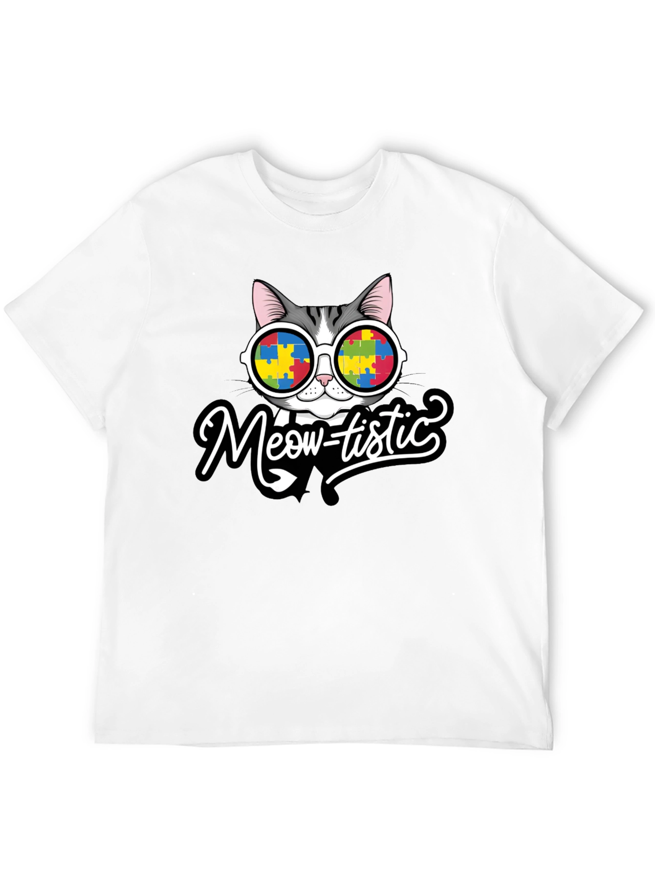 Meow-tistic Cat Autism Awareness T-Shirt