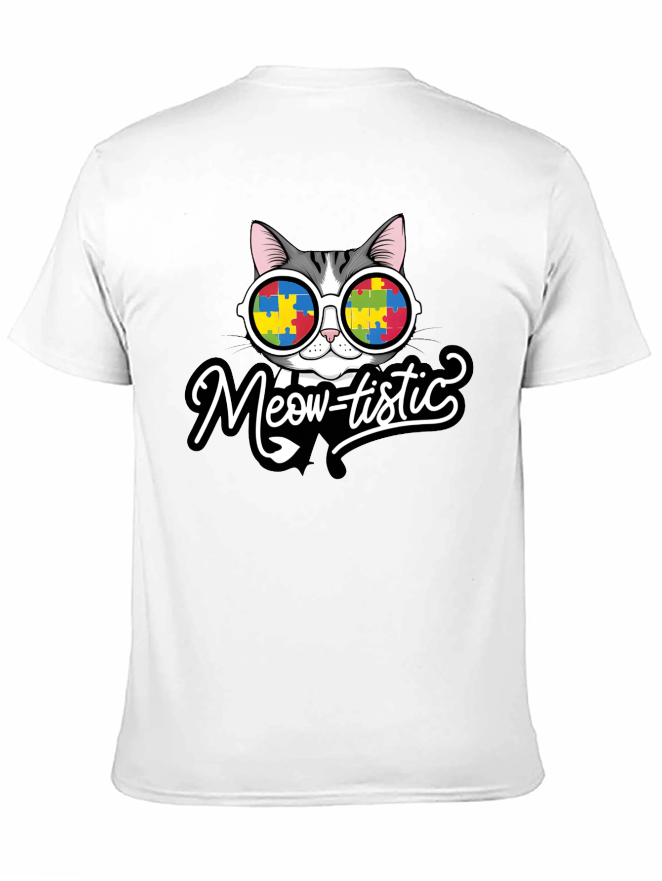 Meow-tistic Cat Autism Awareness T-Shirt