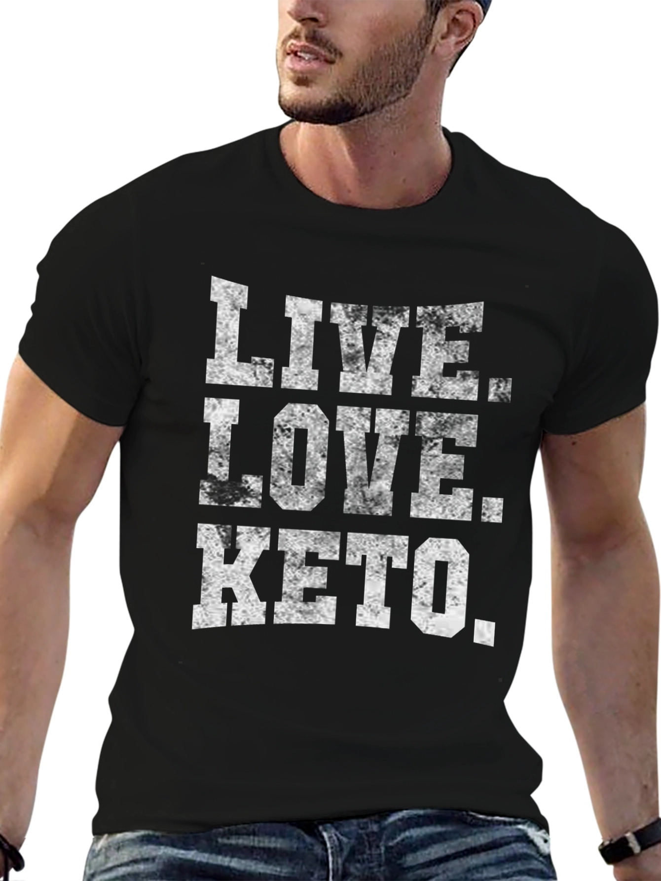 Live Love Keto T-Shirt - Black Cotton Graphic Tee