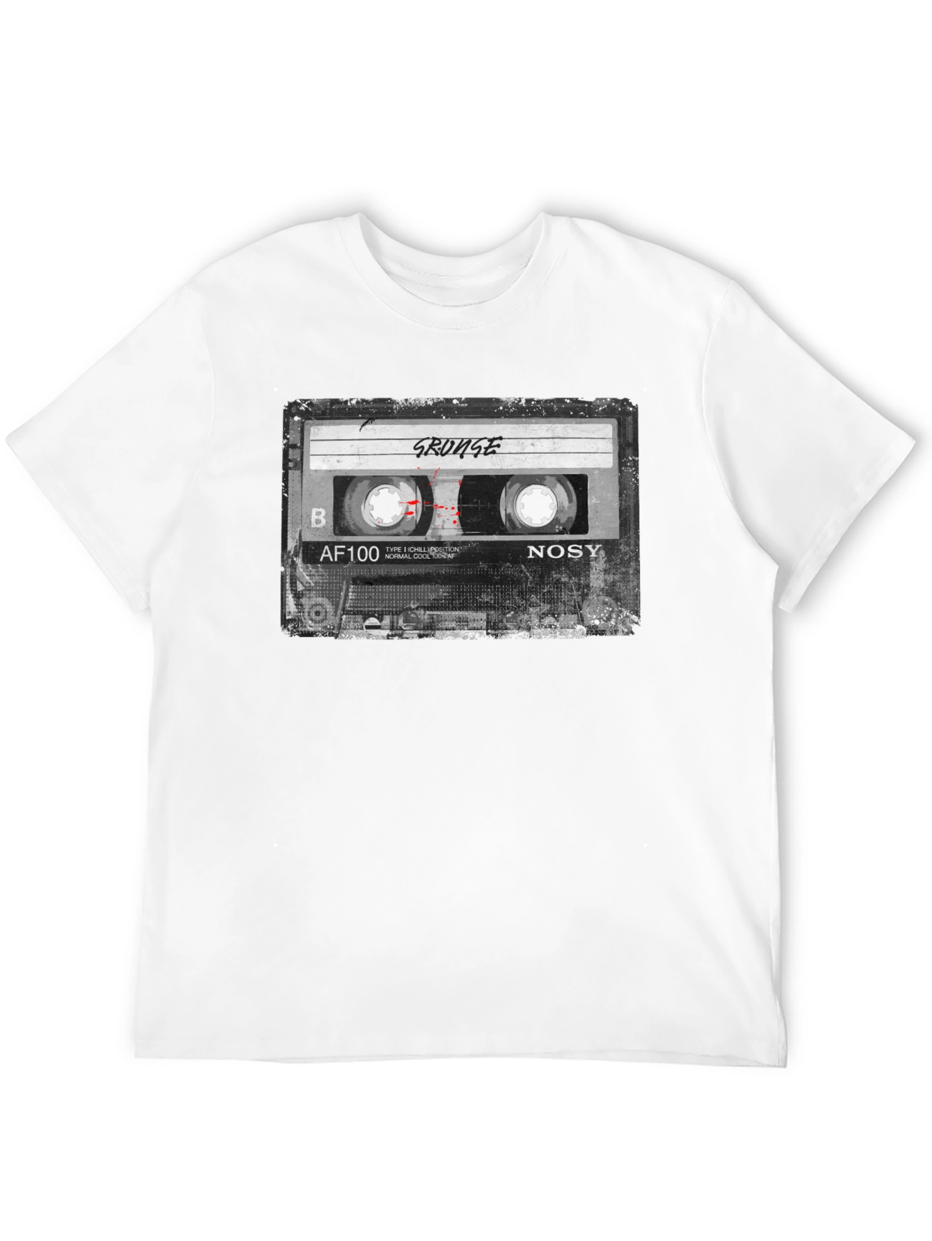 Grunge Cassette Tape Graphic T-Shirt - Retro Music Tee