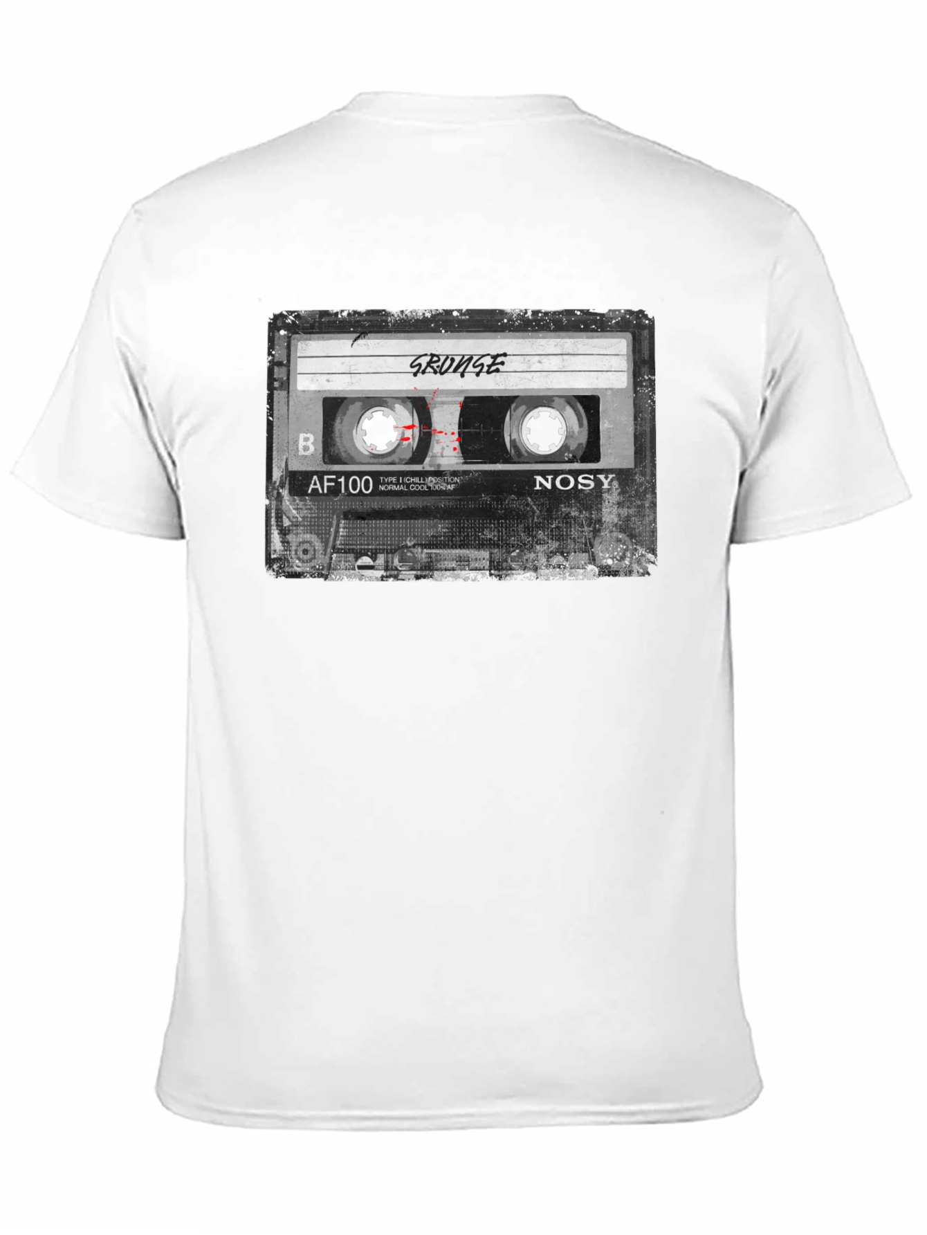 Grunge Cassette Tape Graphic T-Shirt - Retro Music Tee