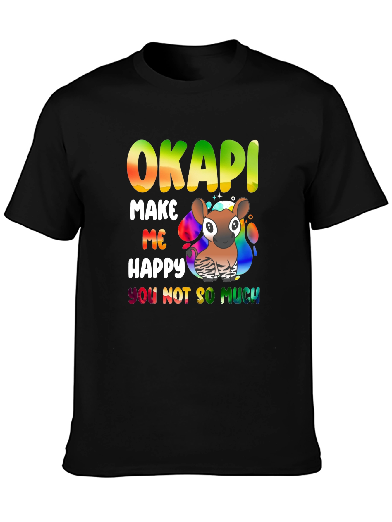 Okapi Graphic T-Shirt - Make Me Happy Design