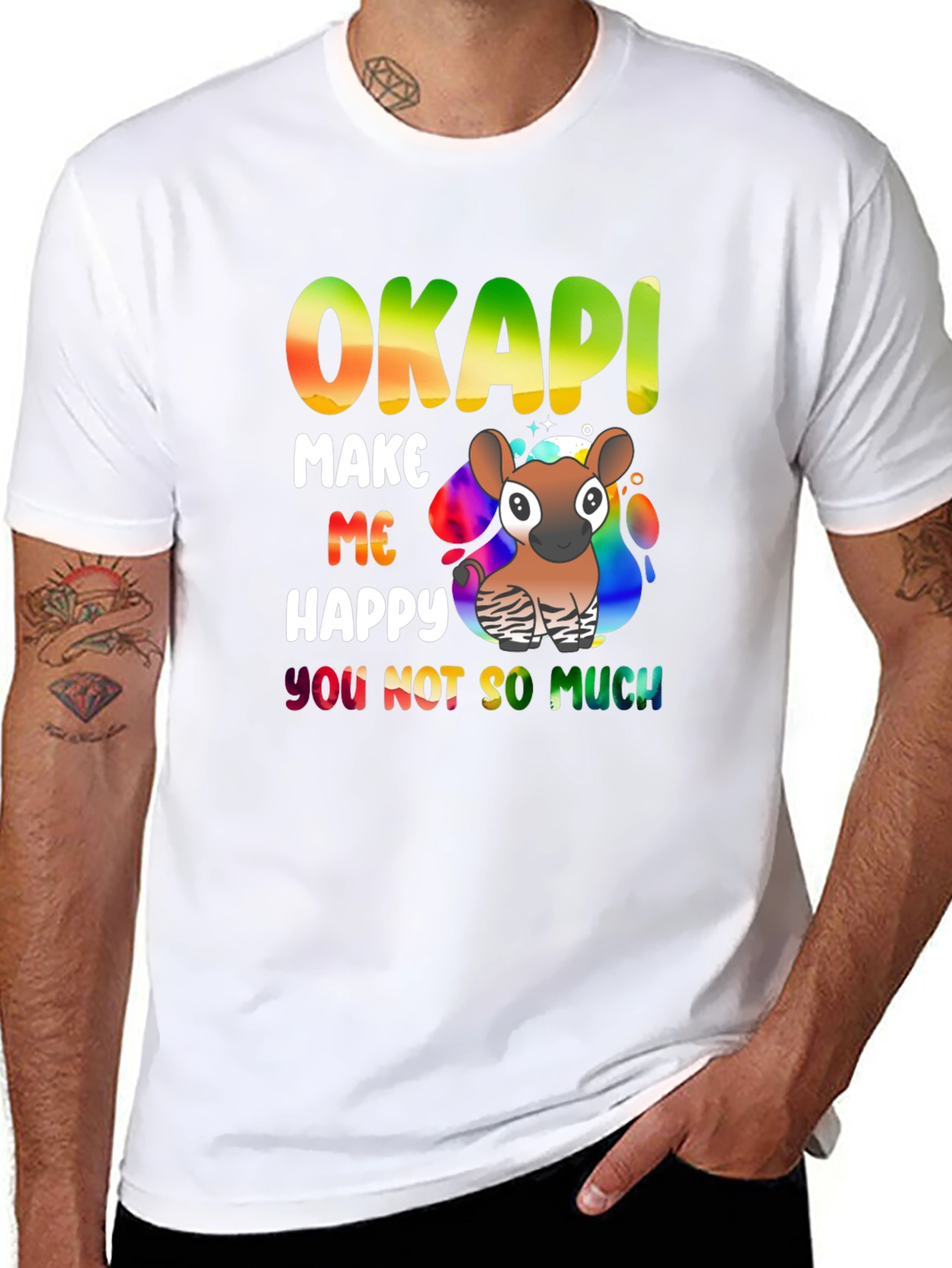 Okapi Graphic T-Shirt - Make Me Happy Design