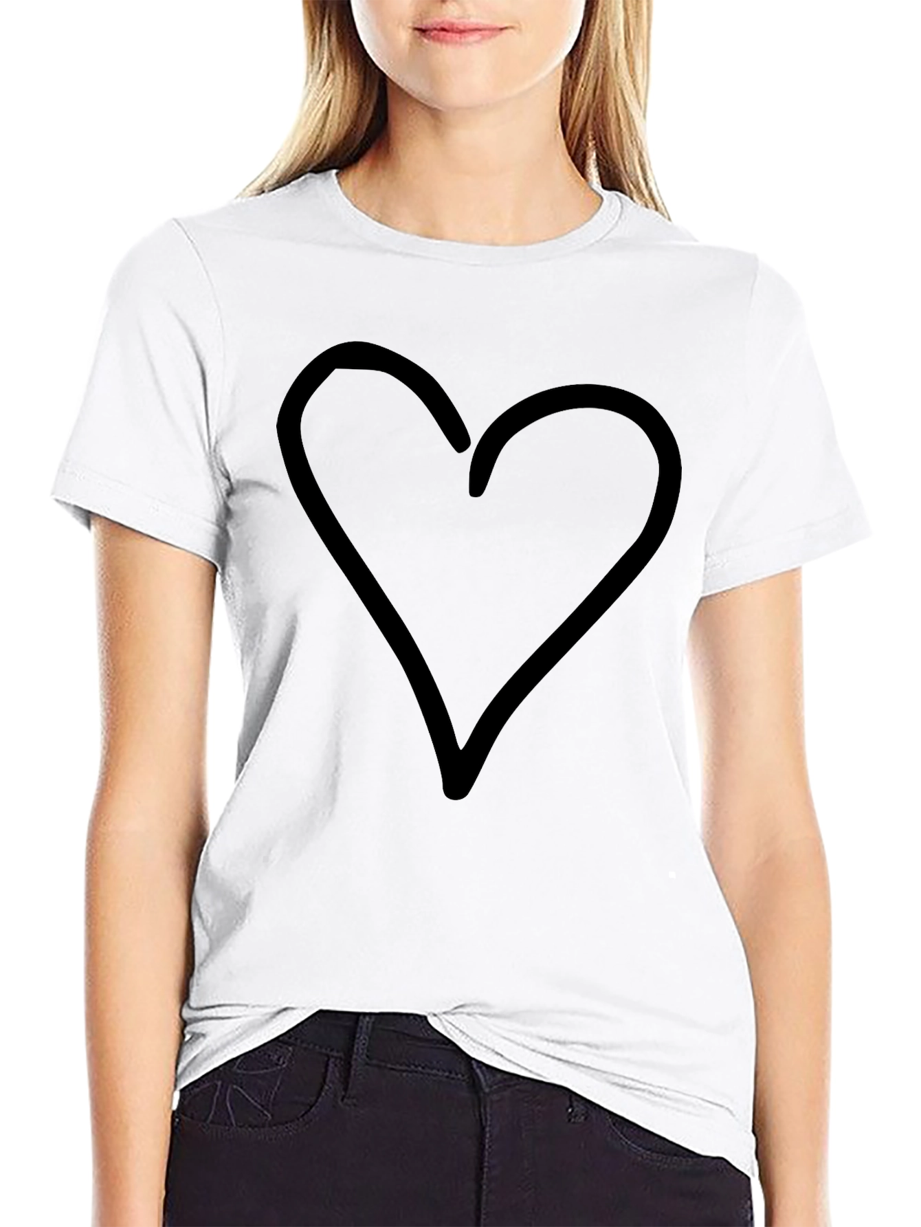 Heart Graphic Black T-Shirt - Casual Style