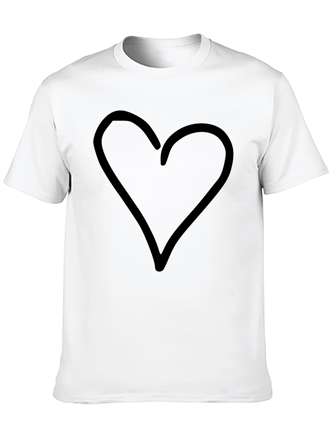 Heart Graphic Black T-Shirt - Casual Style