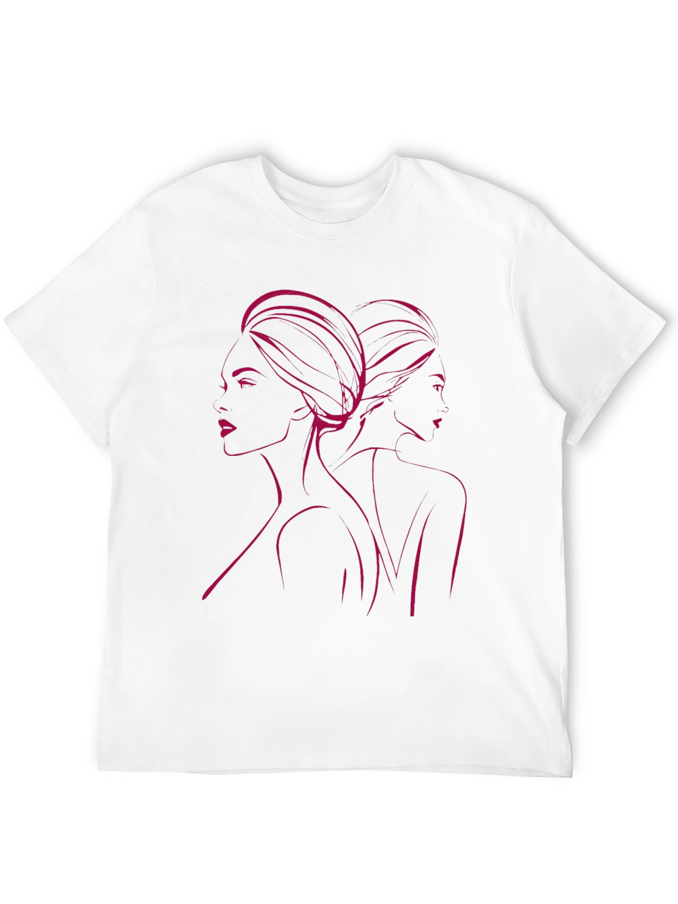 Stylish Black T-Shirt with Woman Portrait Design